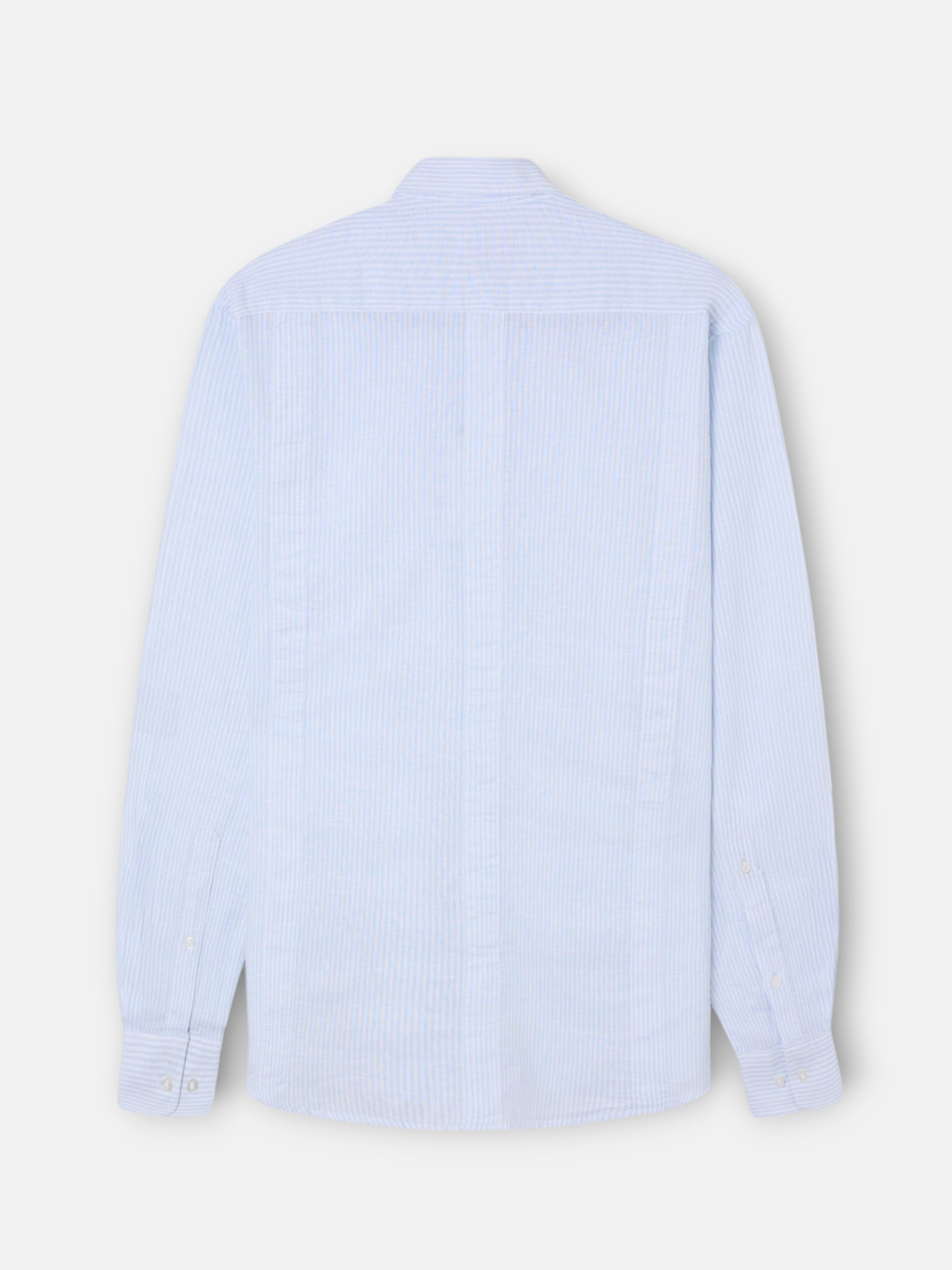 Guayabera sport lino rayas celeste