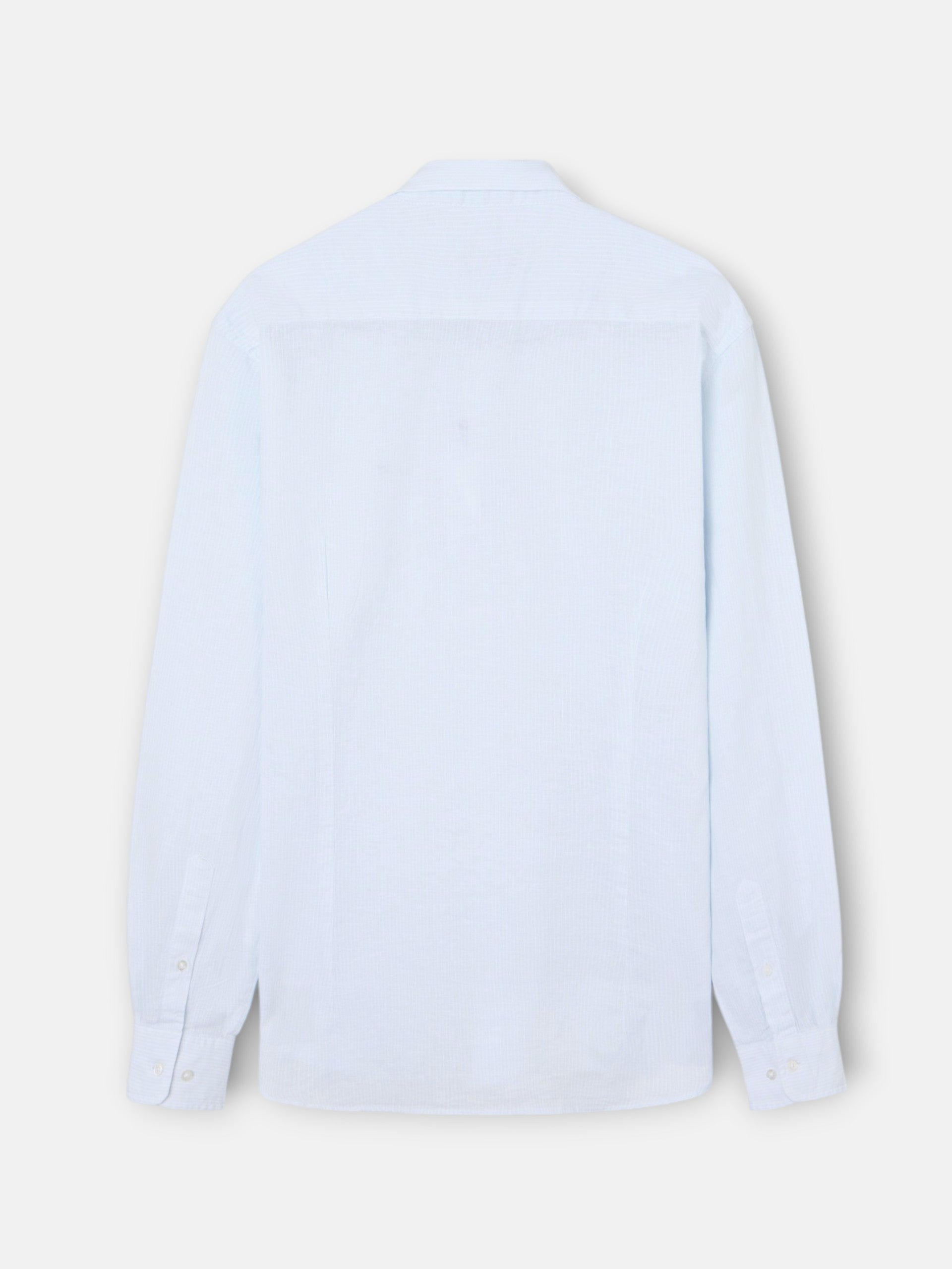 Camisa sport lino multirayas celestes