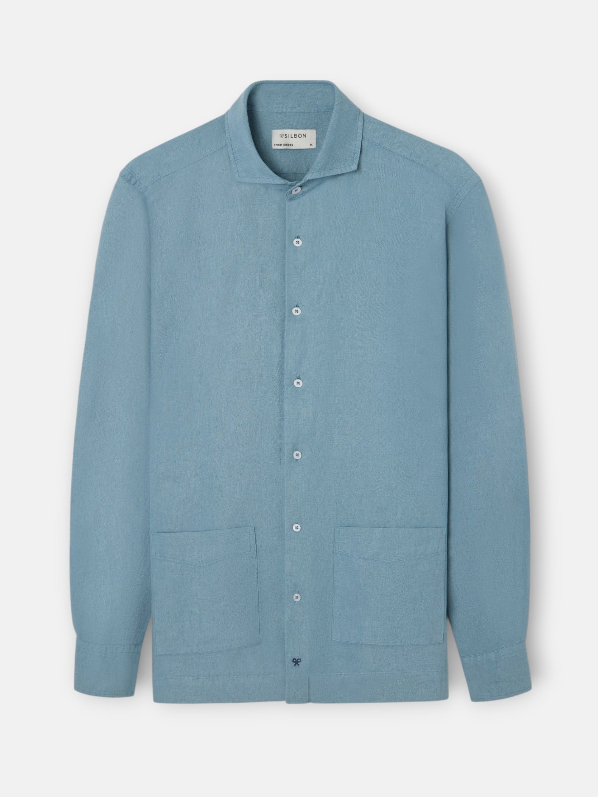 Camisa sport bolsos azul índigo