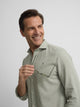 Medium green linen sport shirt
