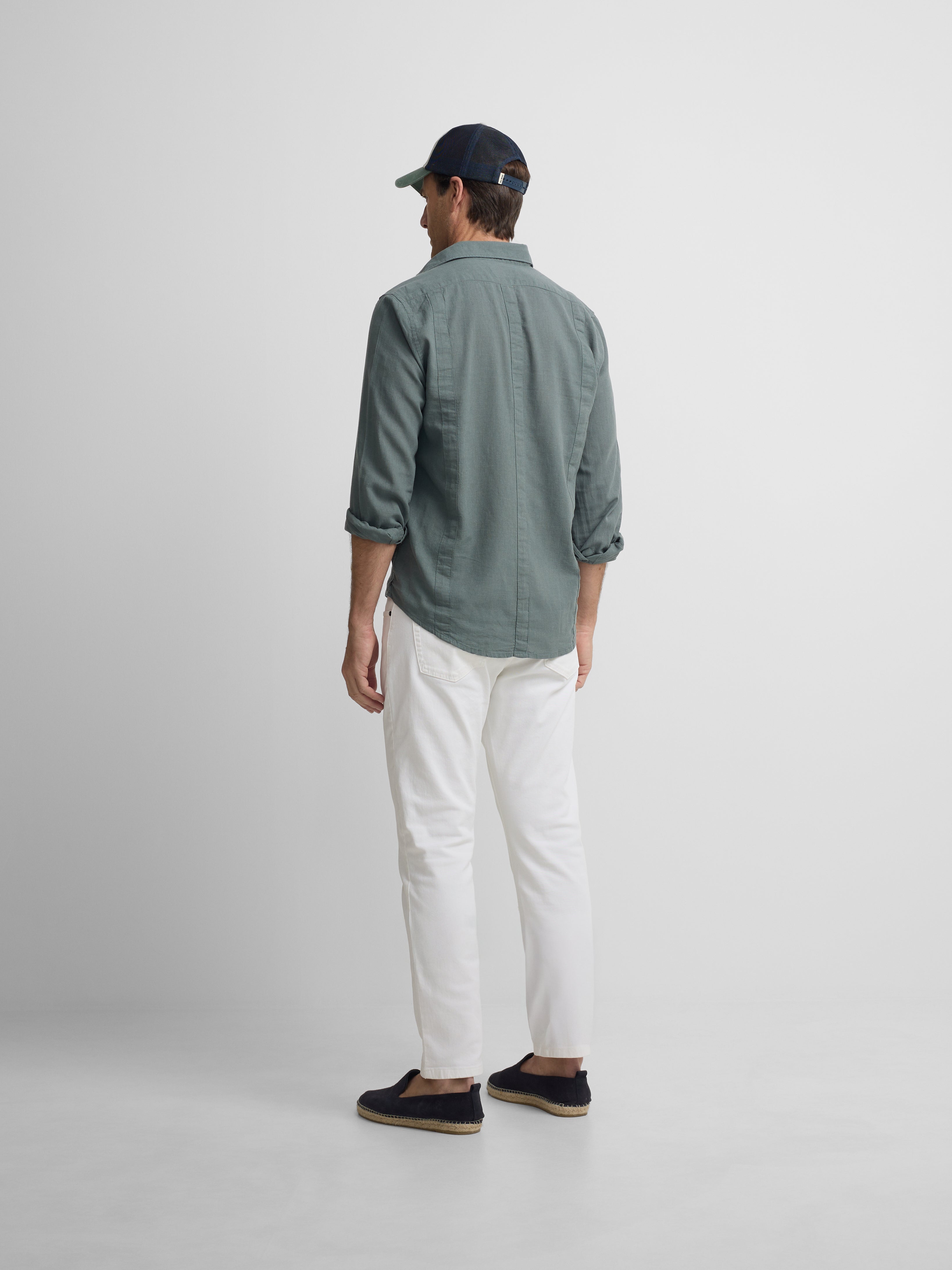 Guayabera sport en lin vert