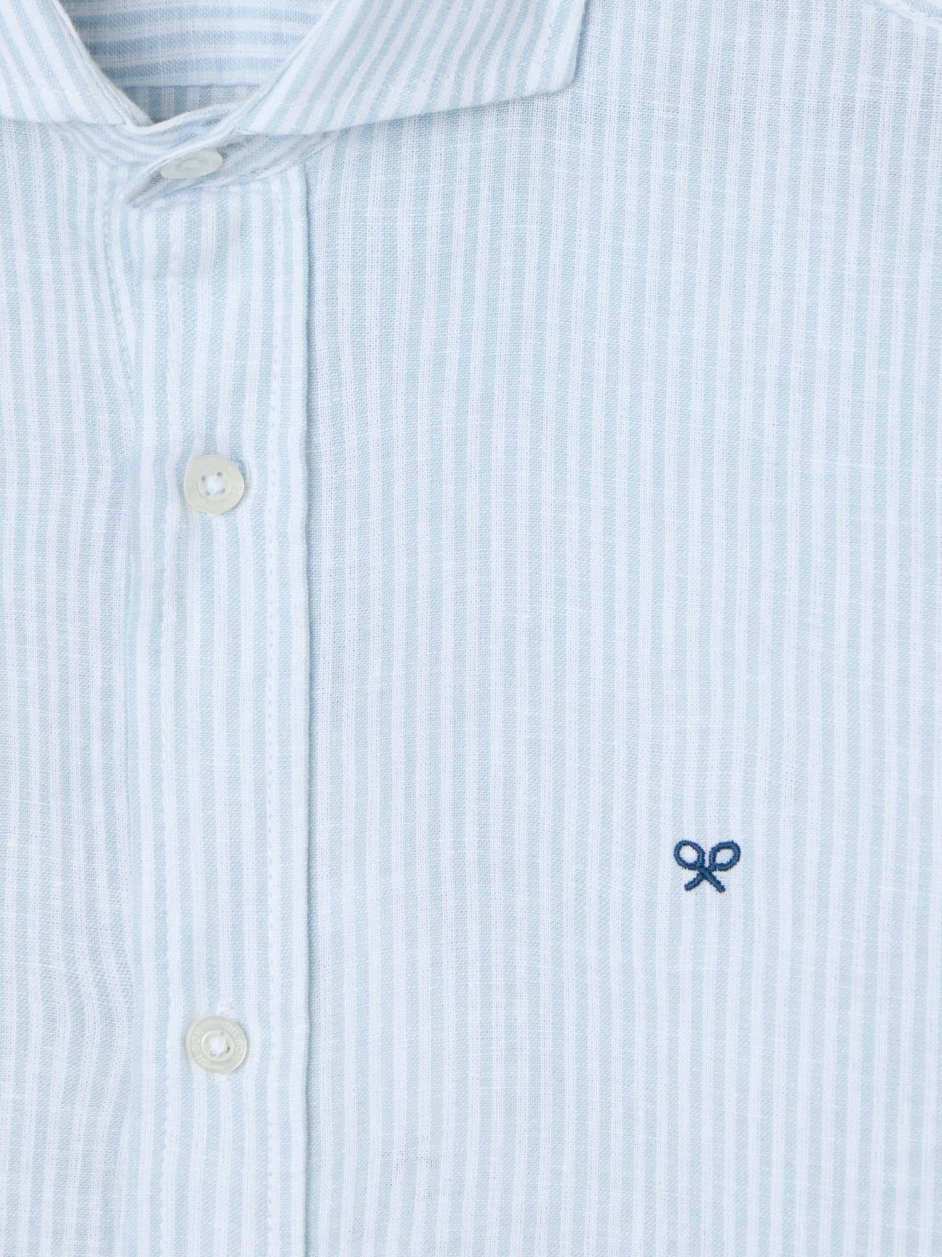 Chemise sport en lin à rayures vertes