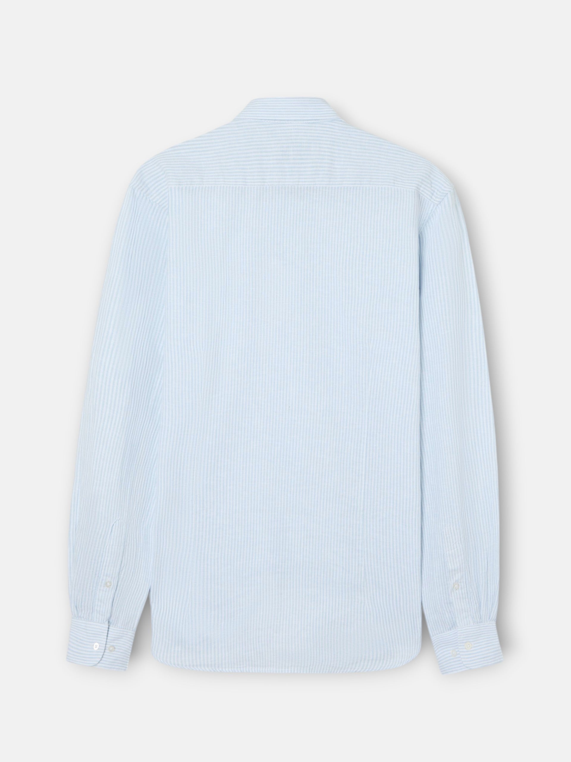 Chemise sport en lin à rayures vertes