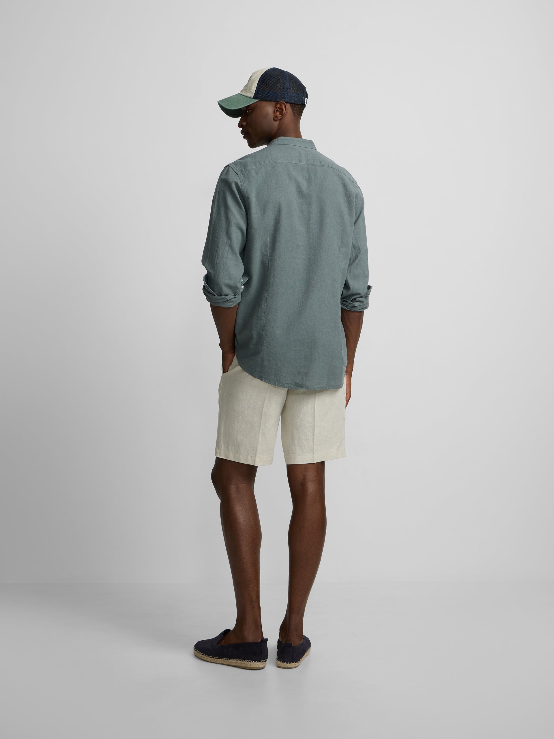 Camisa sport cuello mao verde
