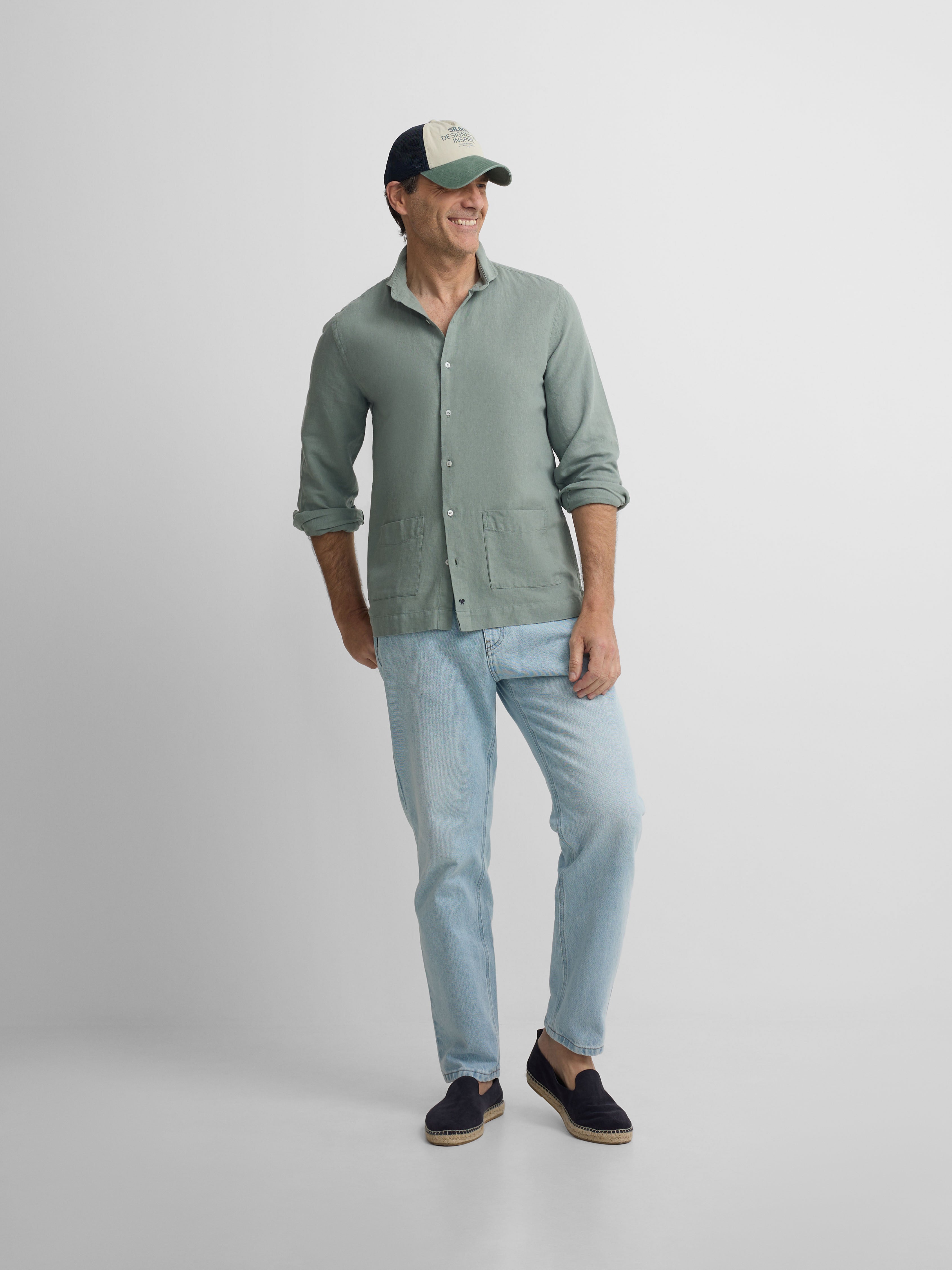 Camisa sport pockets verde medio