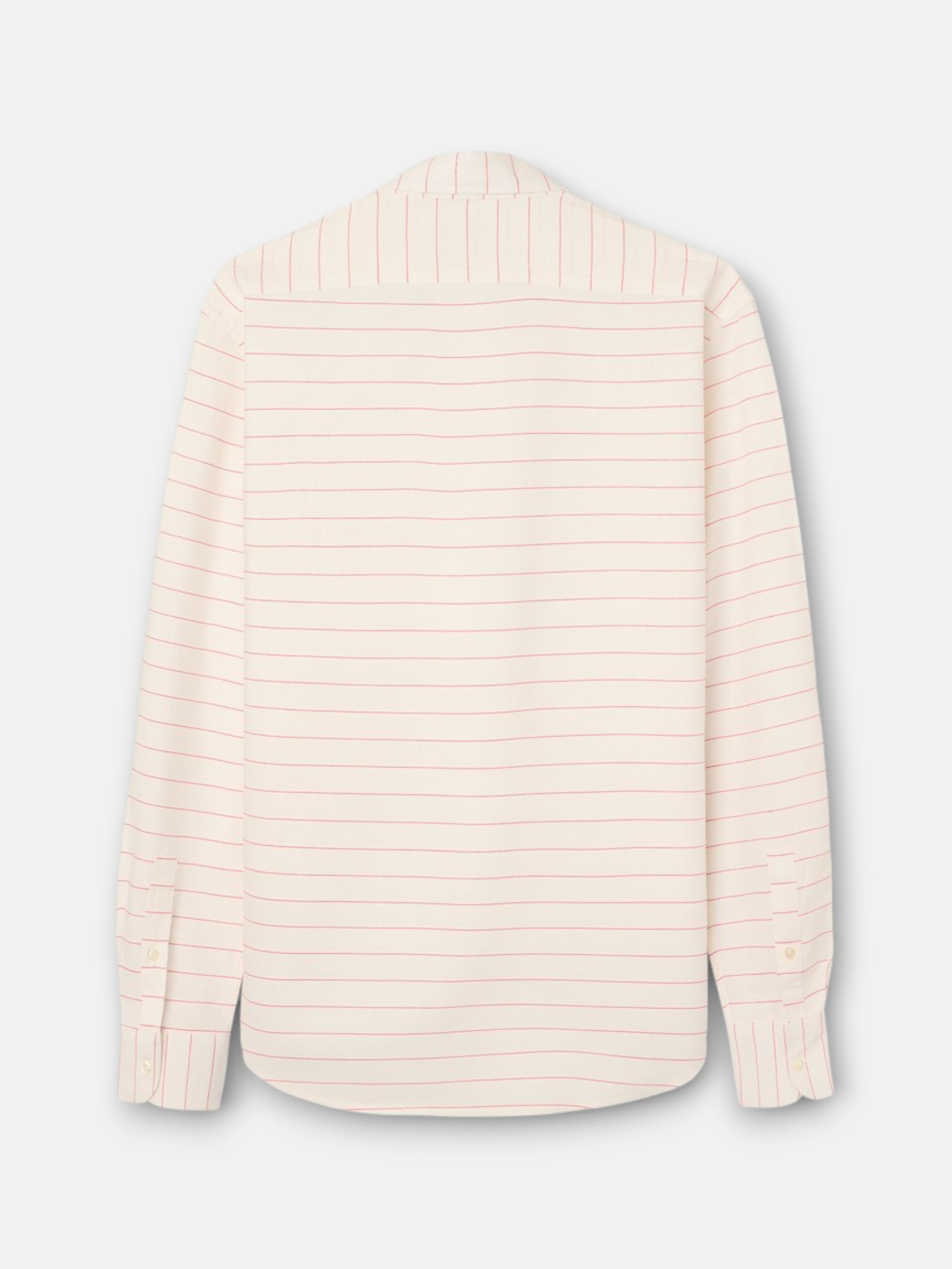 Chemise sport en lin à rayures larges corail