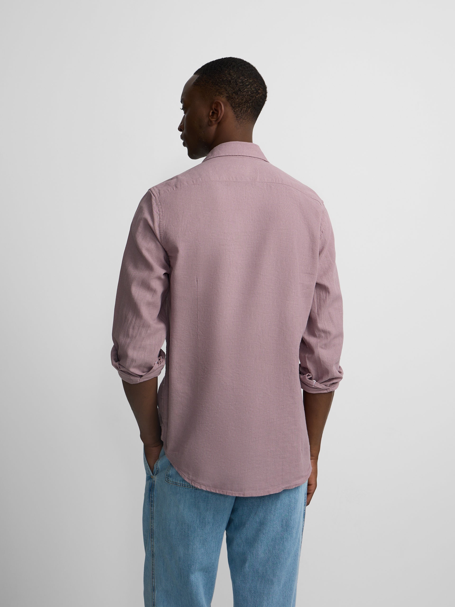 Camisa sport lino burdeos