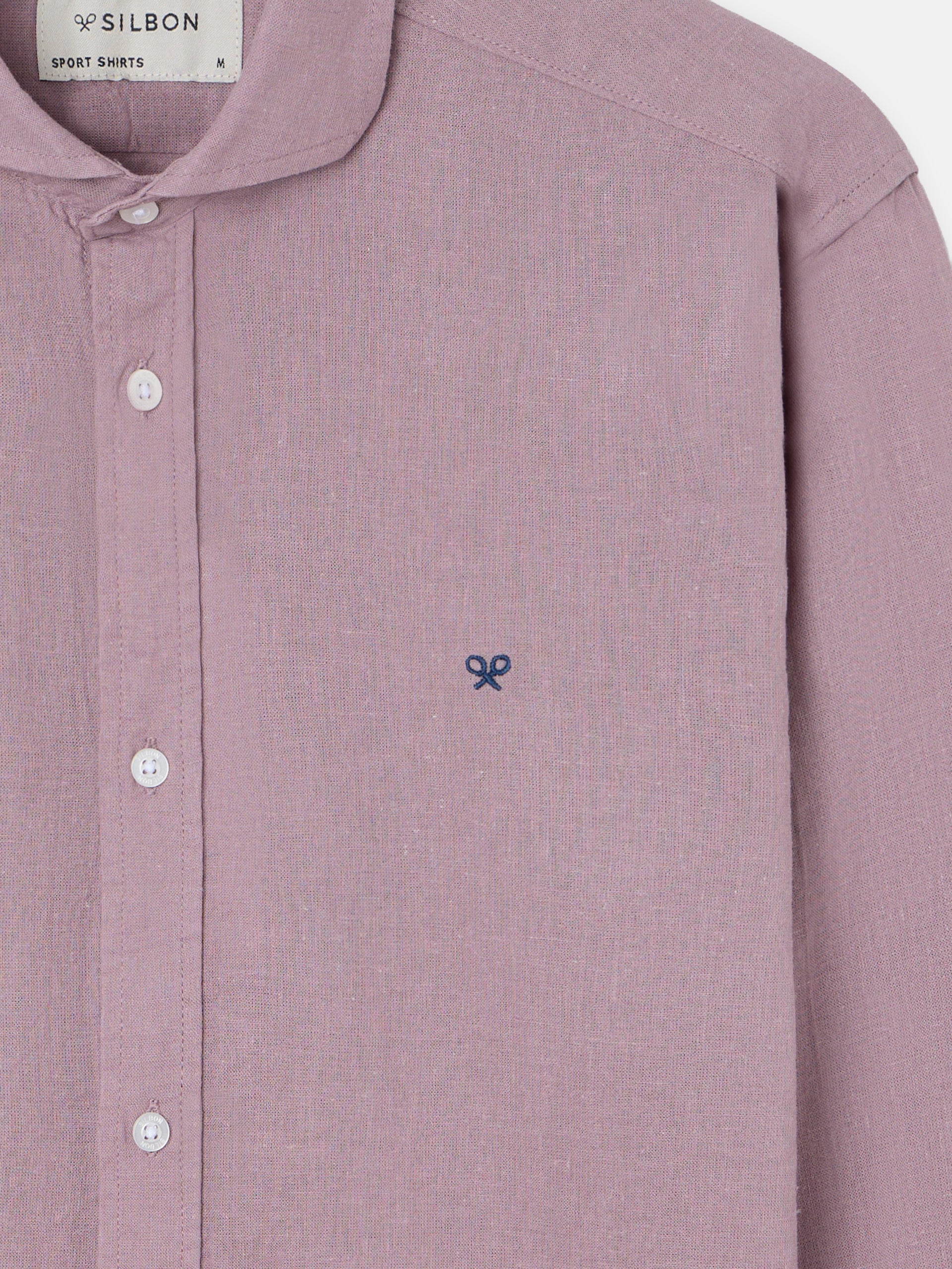 Camisa sport lino burdeos
