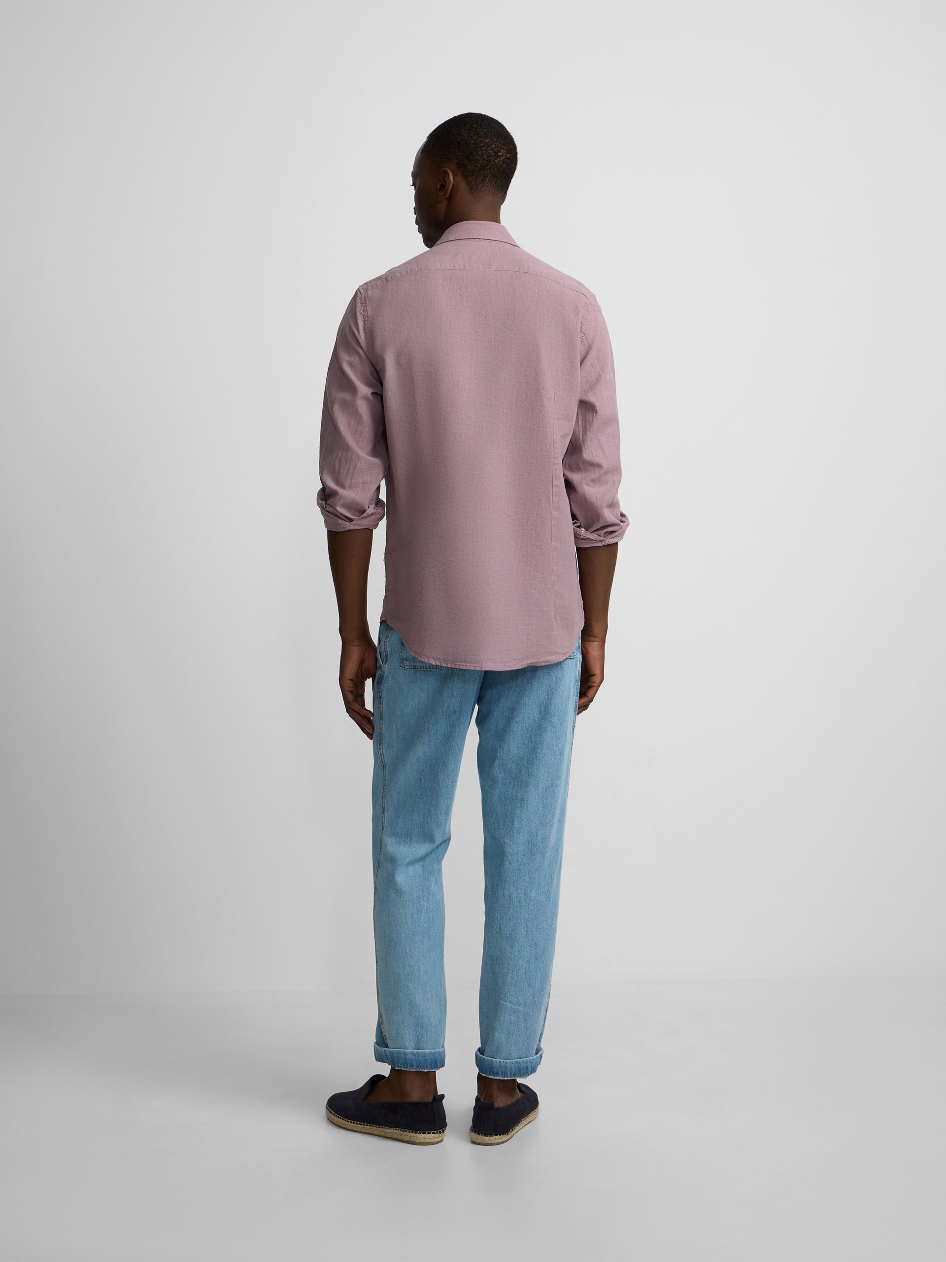 Camisa sport lino burdeos