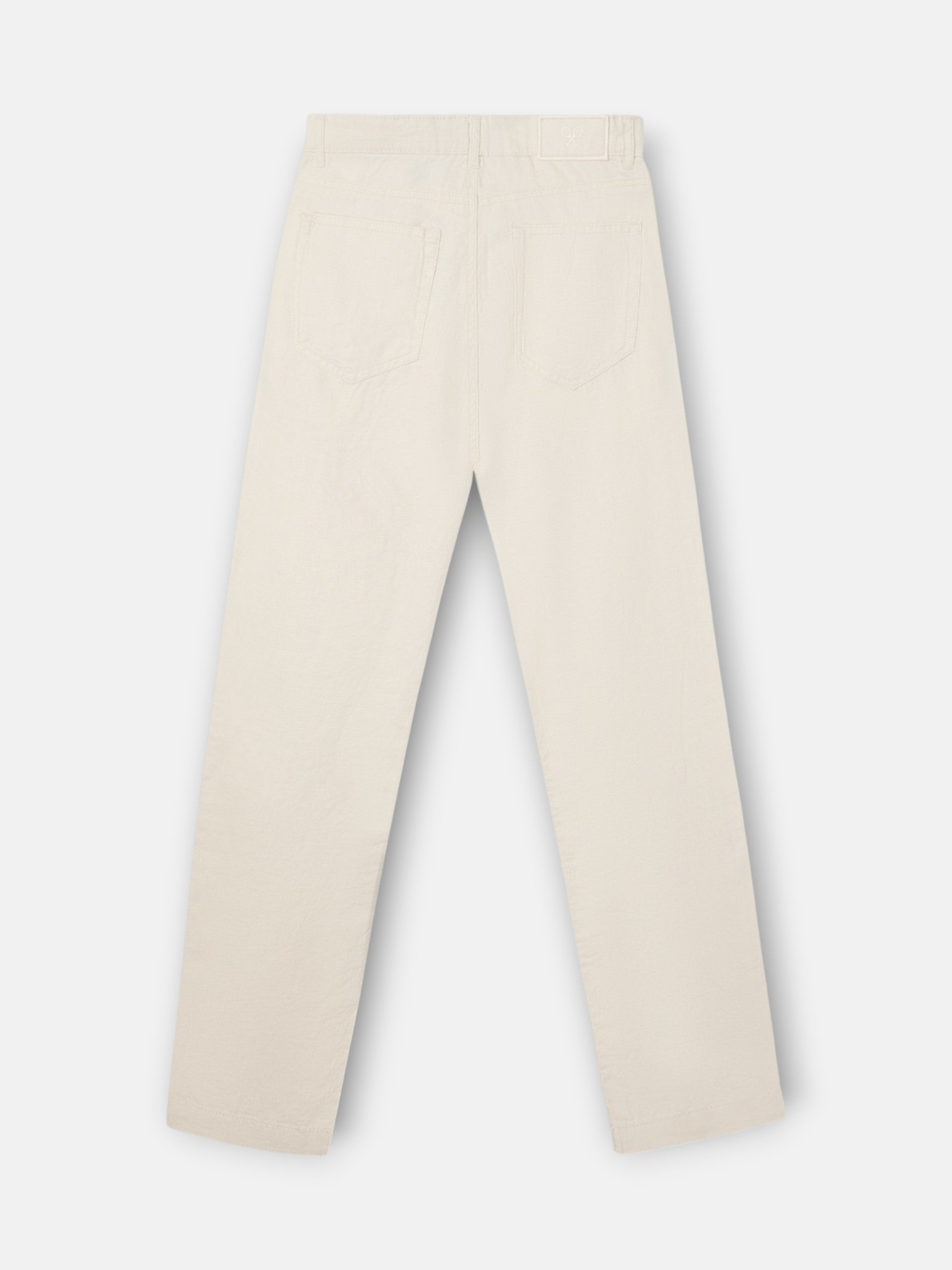 Pantalon sport cinco bolsillos lino piedra