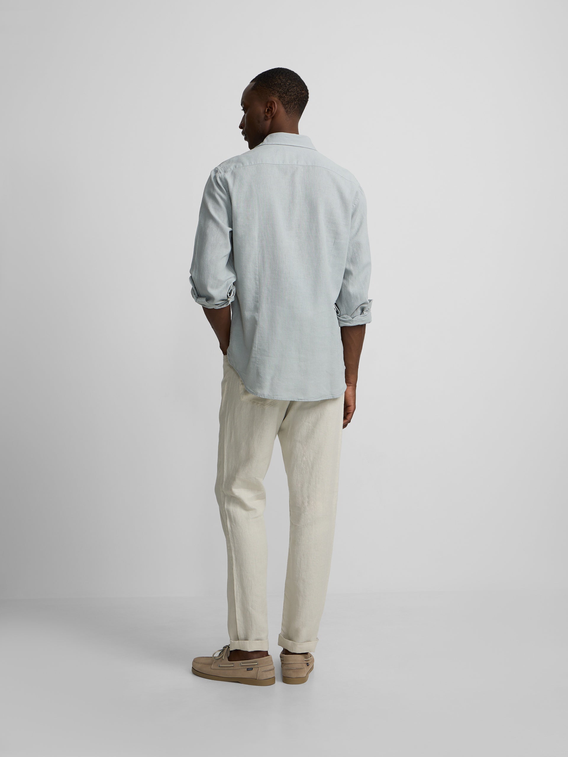 Pantalon sport cinco bolsillos lino piedra
