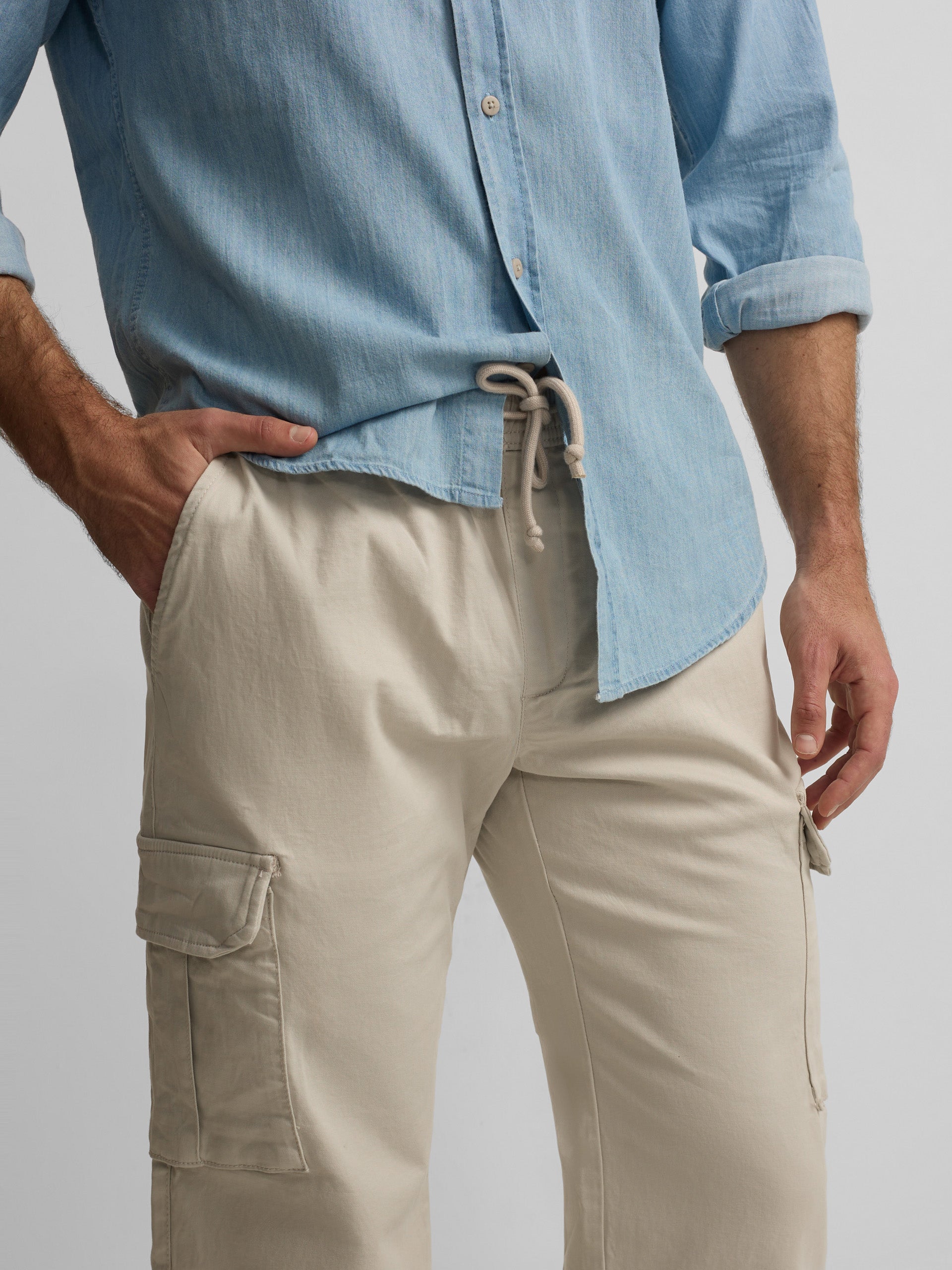 Pantalon de sport jogger cargo beige