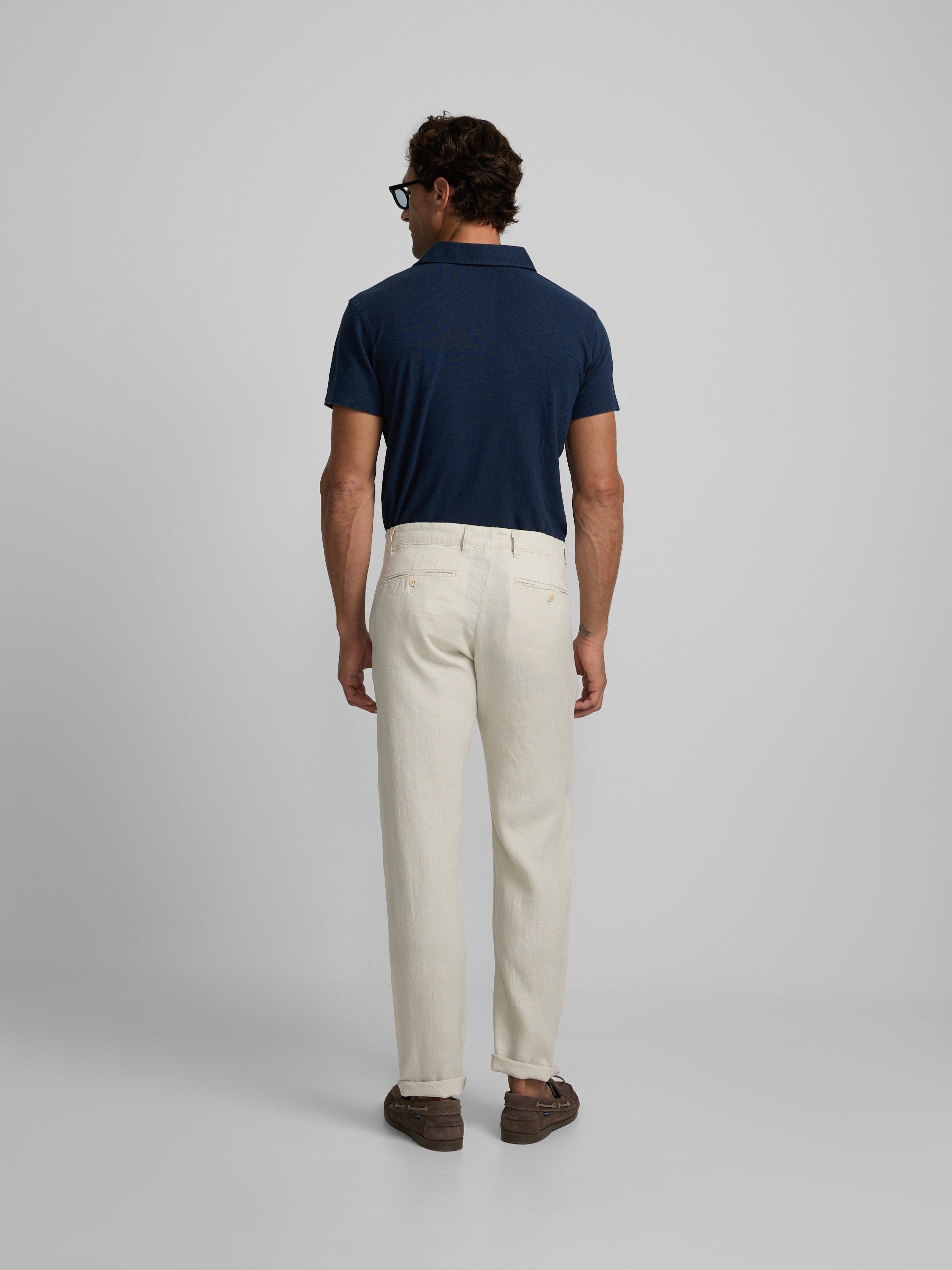 Polo lino azul marino