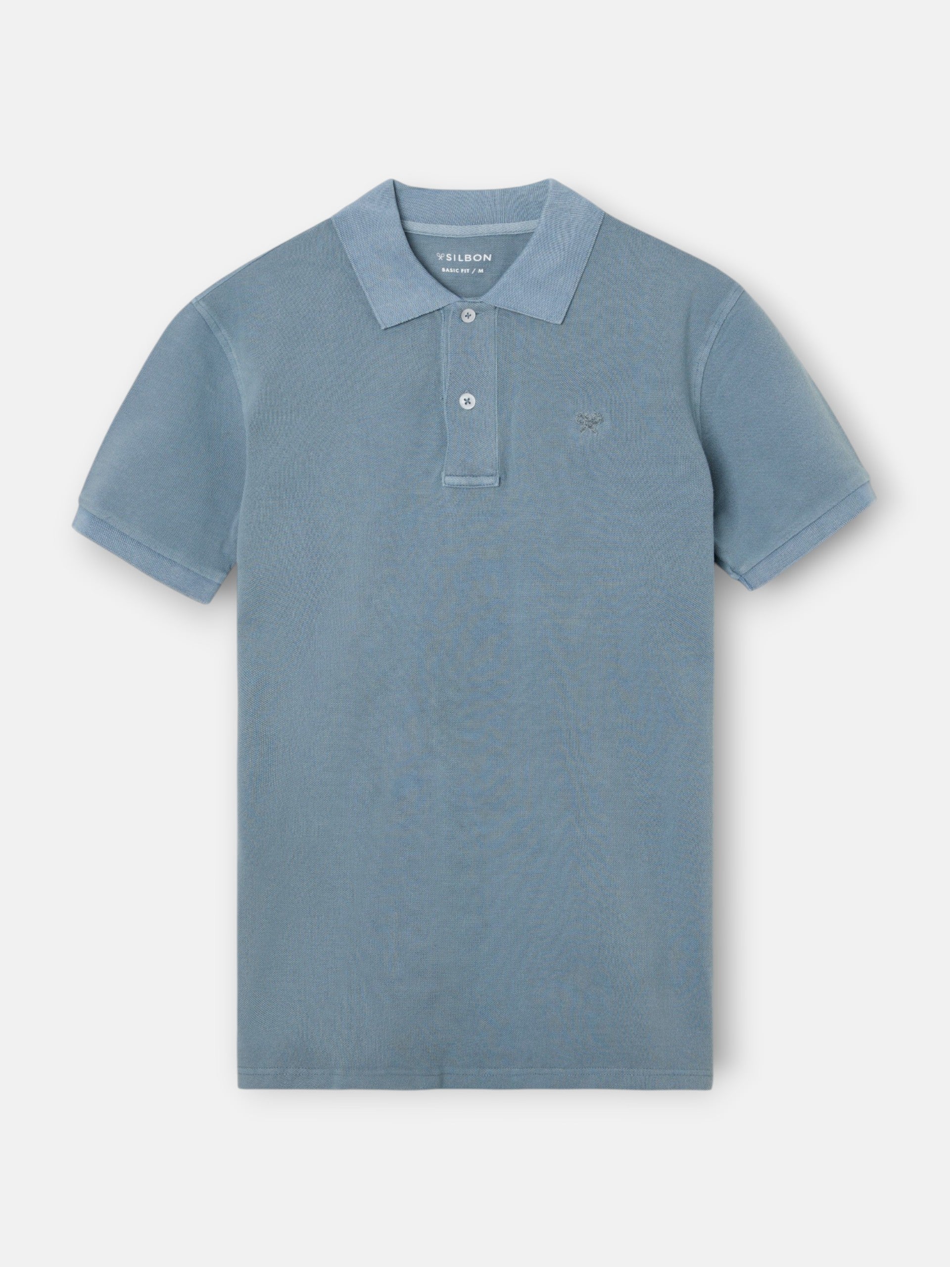Classic garment dye polo medium blue