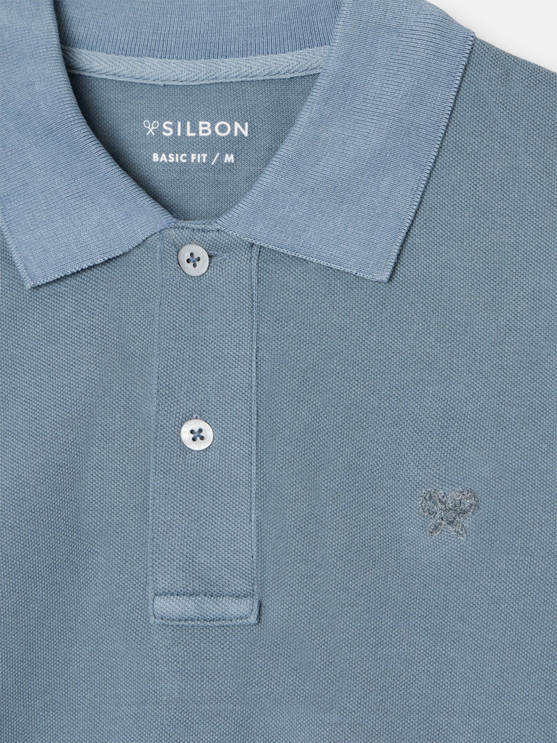 Classic garment dye polo medium blue