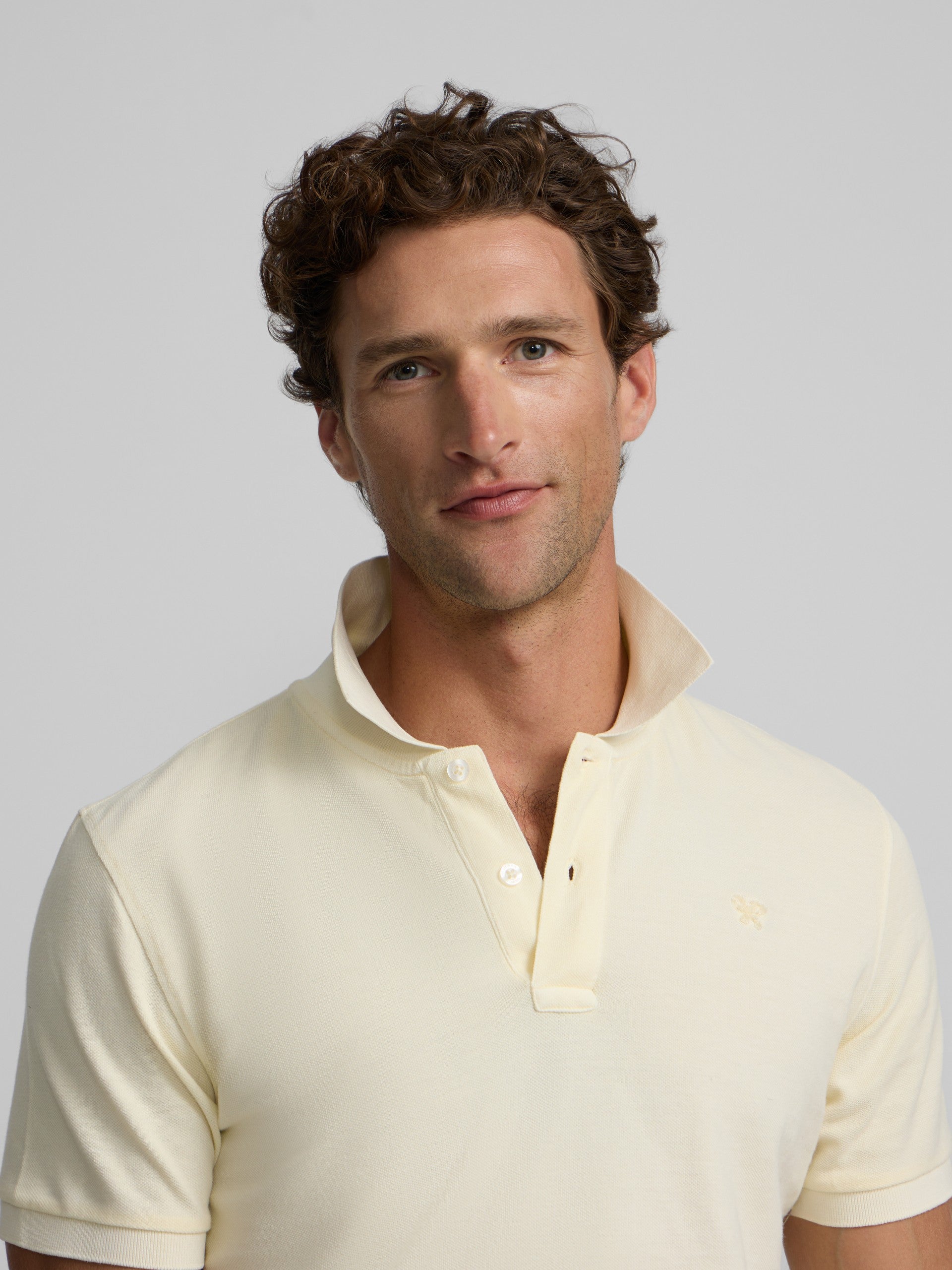 Classic garment dye cream polo