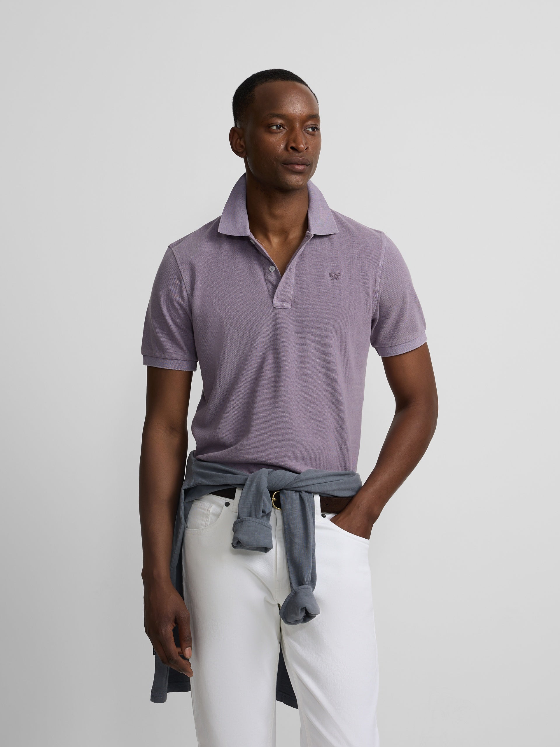 Polo clasico garment dye malva
