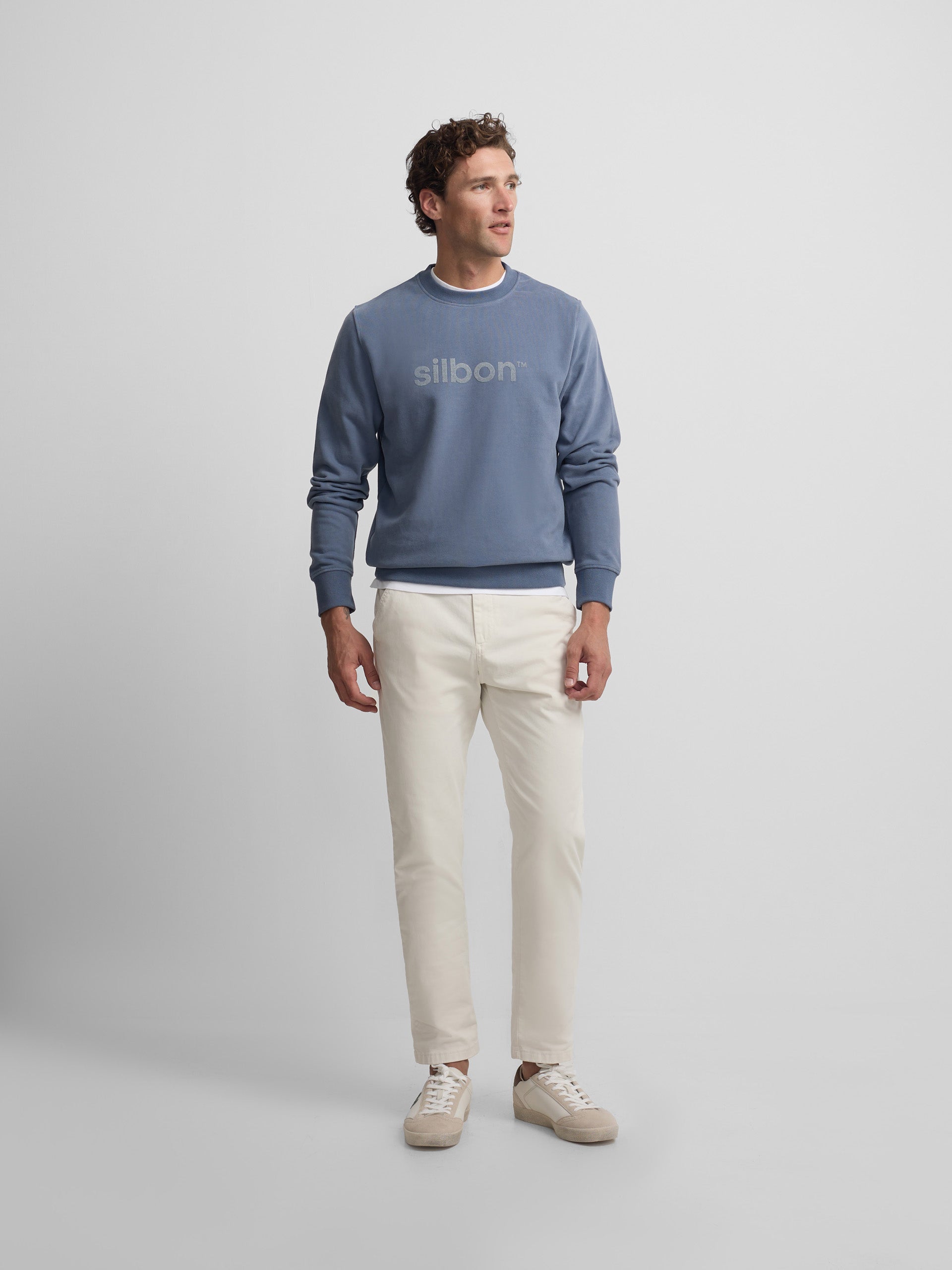 Sudadera Silbon flock azul indigo