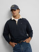 Basic navy blue polo neck sweatshirt