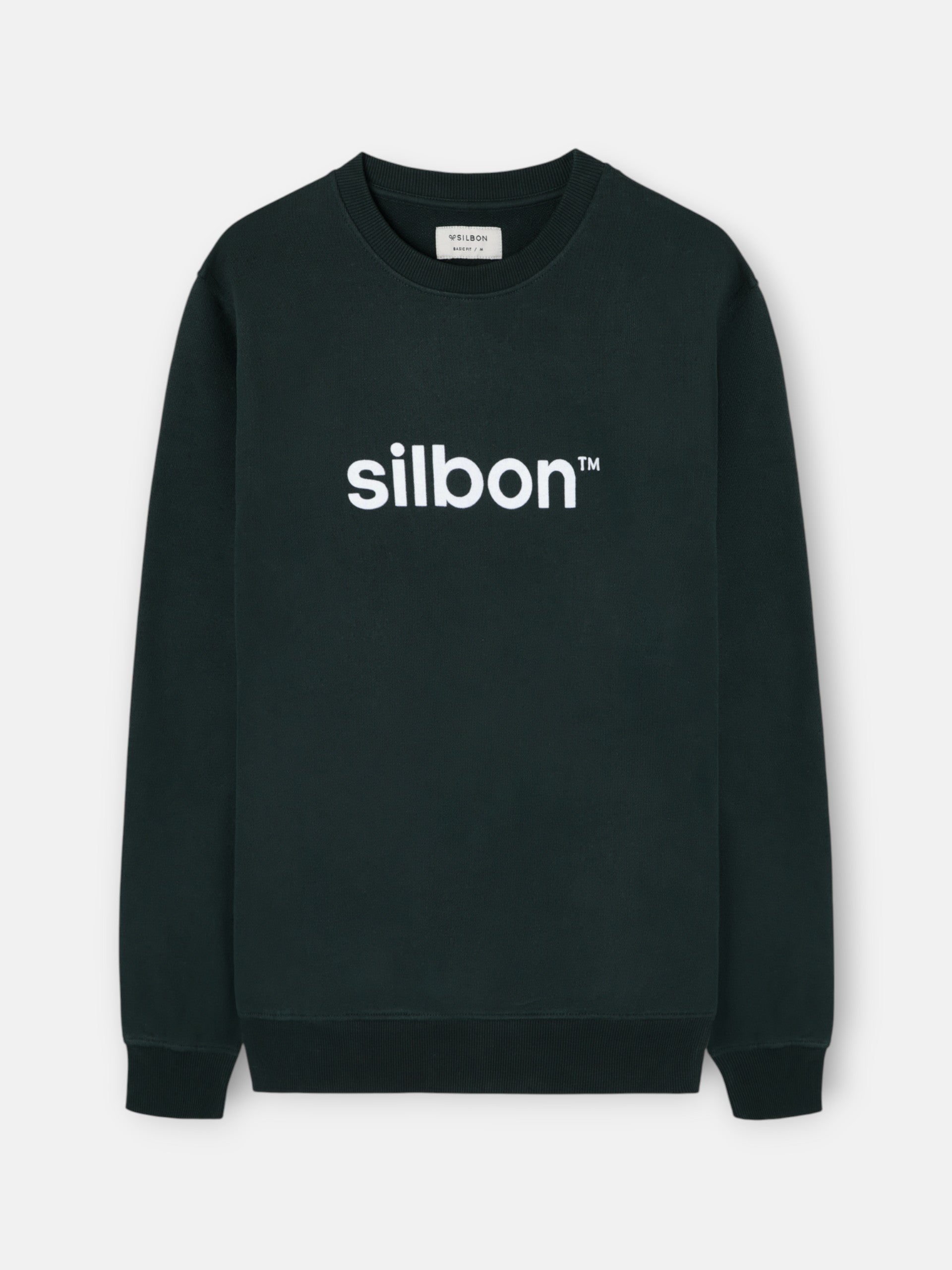 Silbon dark green flock sweatshirt