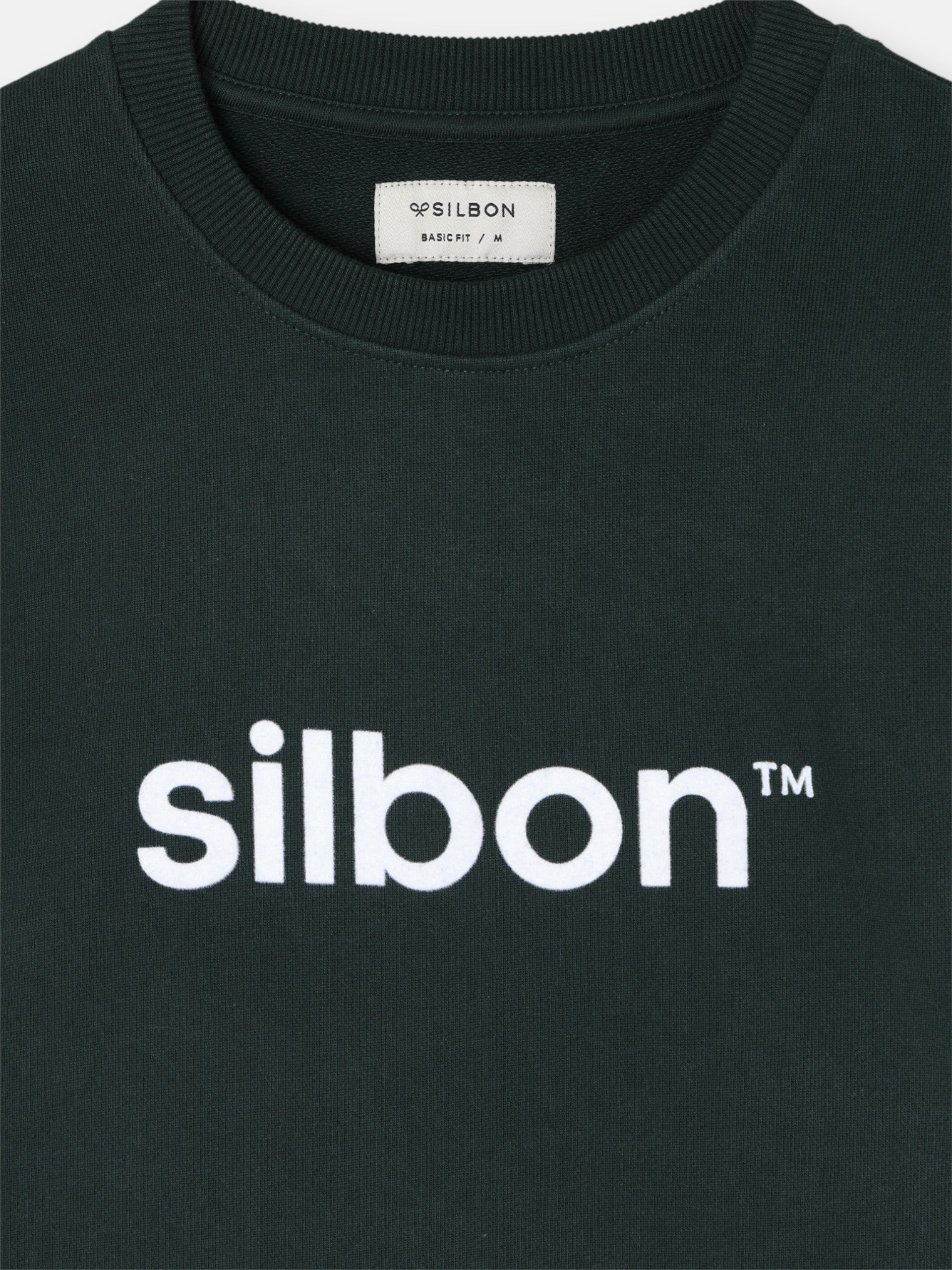 Silbon dark green flock sweatshirt