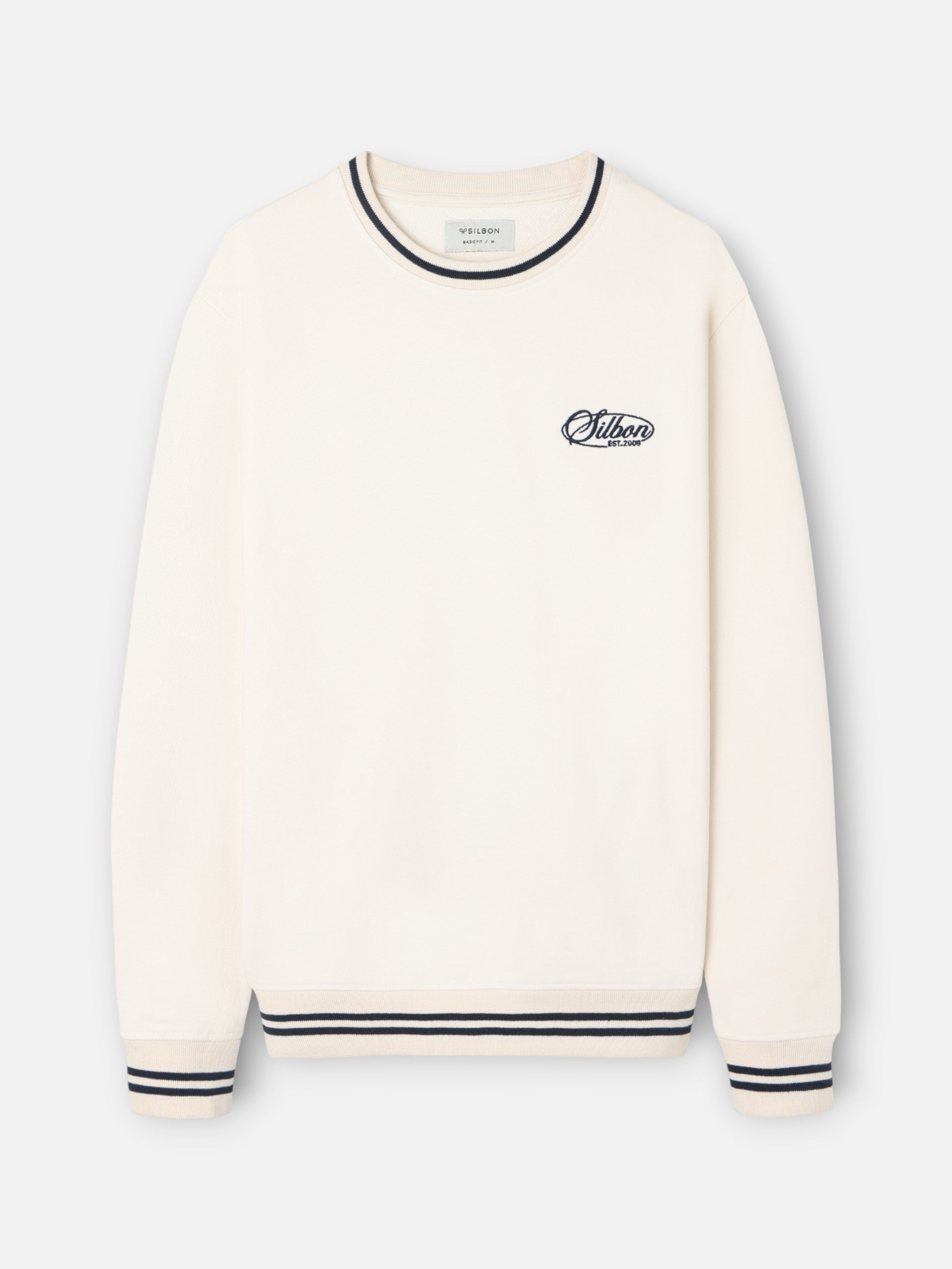 Sweatshirt ribs retro creme