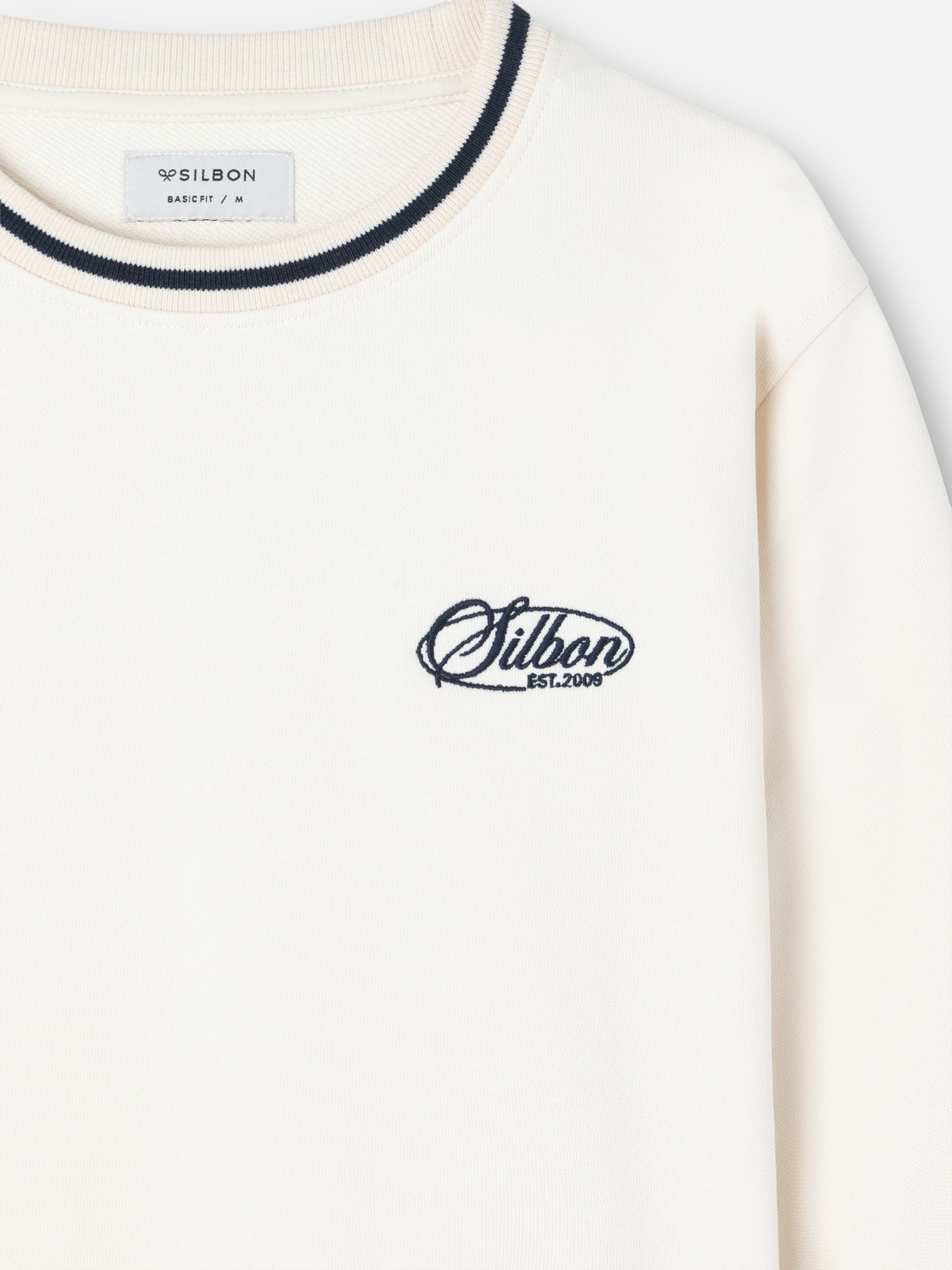 Sweatshirt ribs retro creme