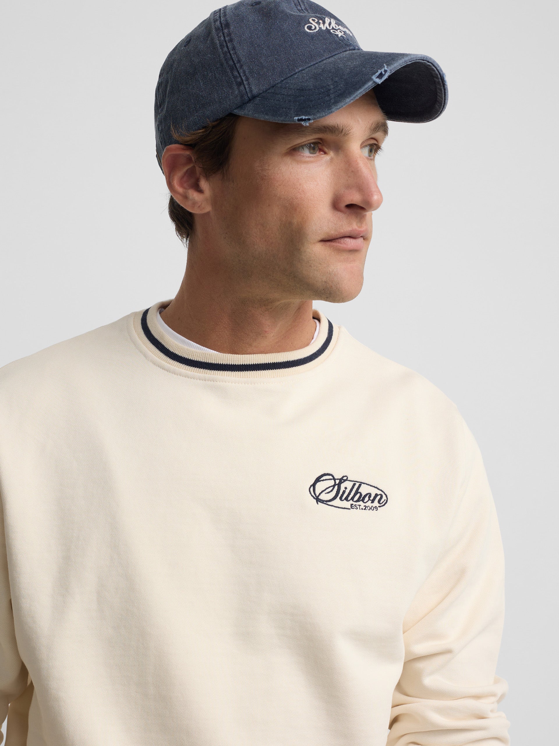 Sweatshirt ribs retro creme
