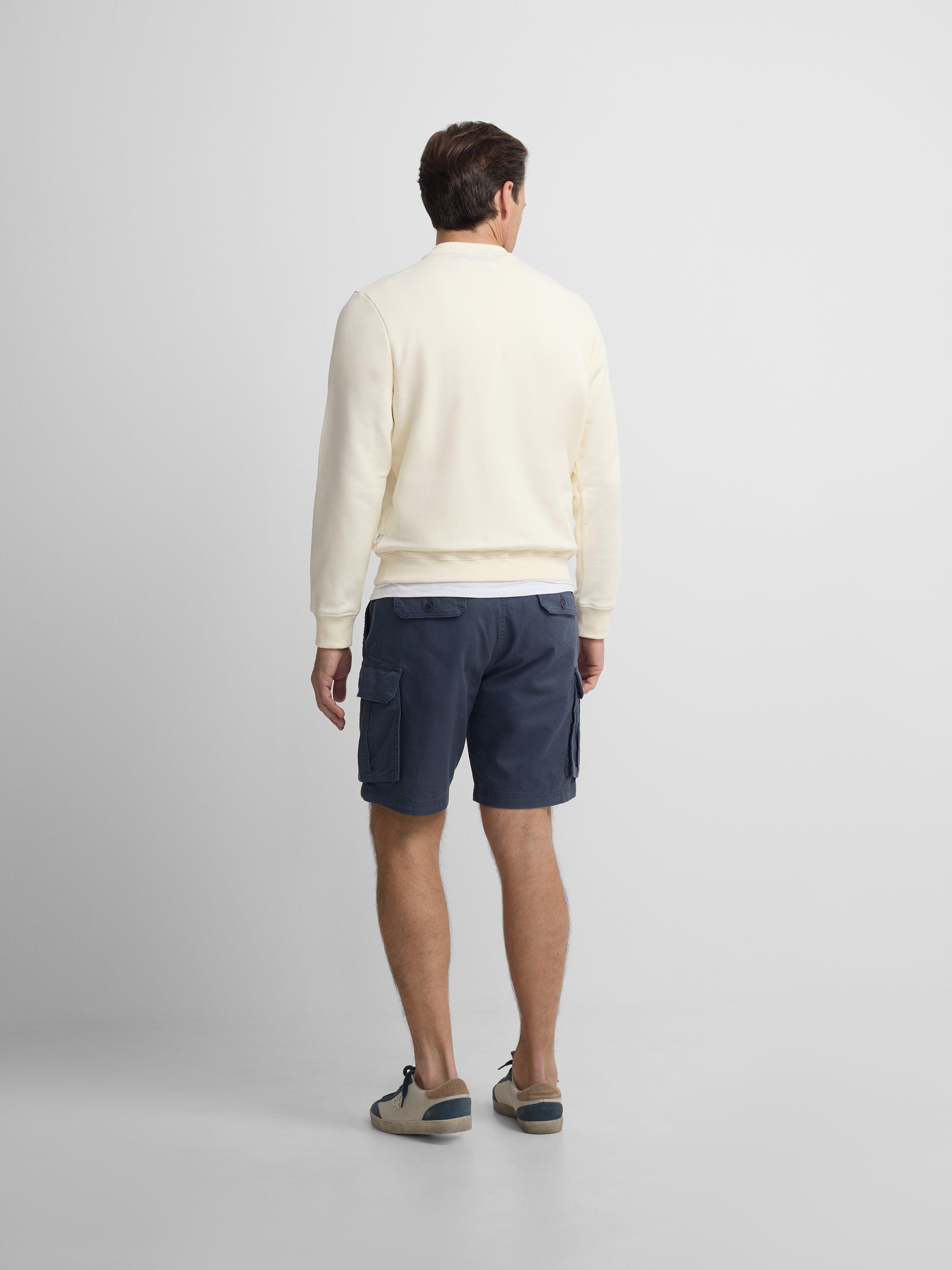 Cream sweatshirt with embroidered pocket