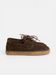 Espadrille couverte nautique en cuir marron