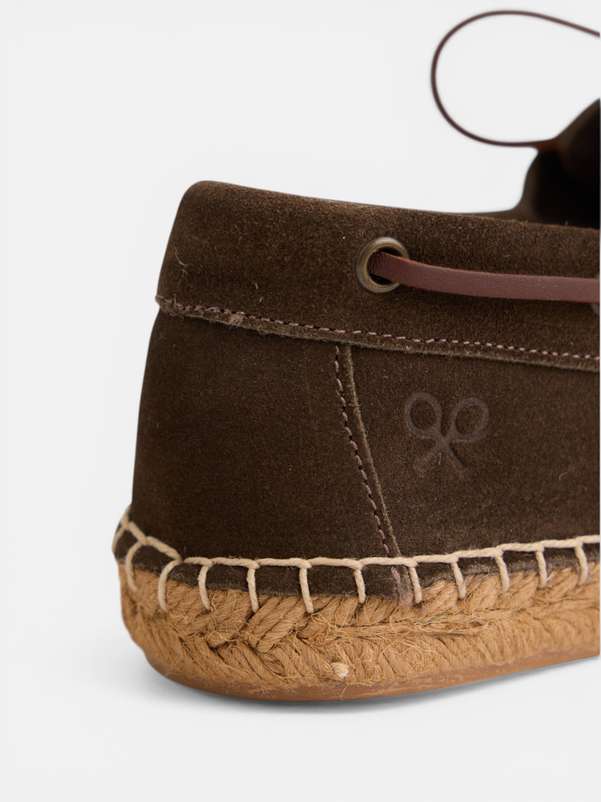 Espadrille couverte nautique en cuir marron