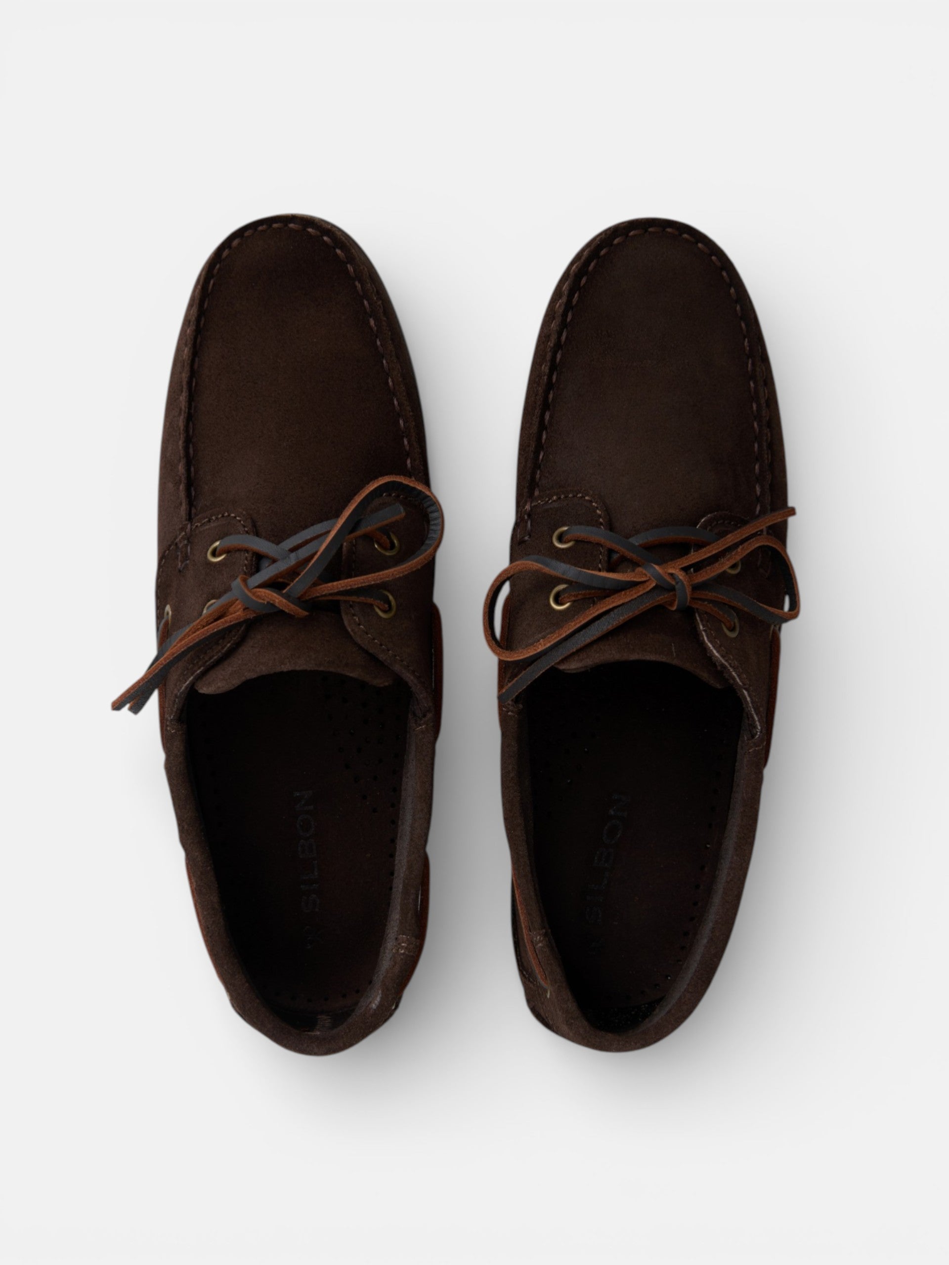 Dark brown suede nautical sport shoe