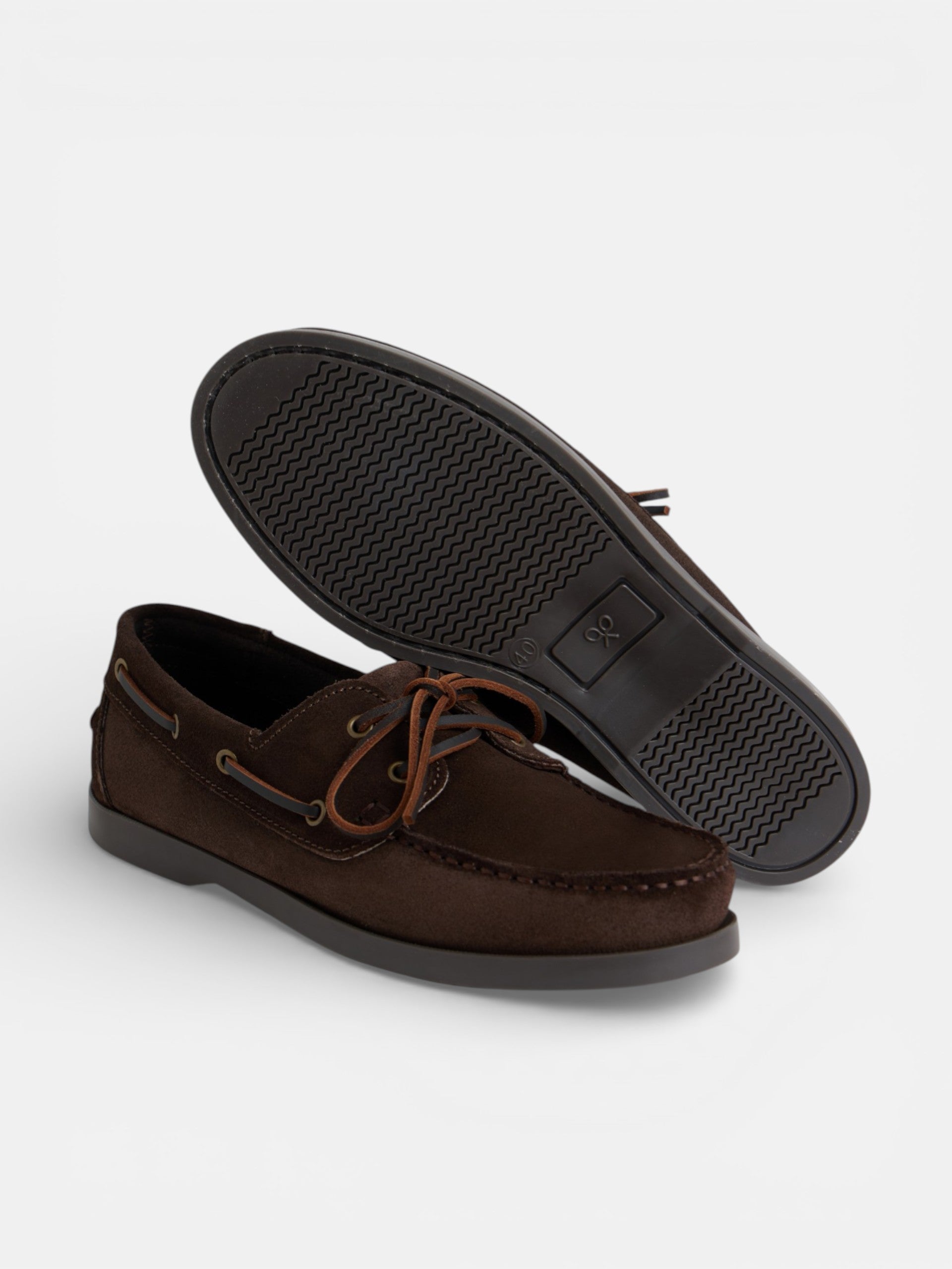 Dark brown suede nautical sport shoe