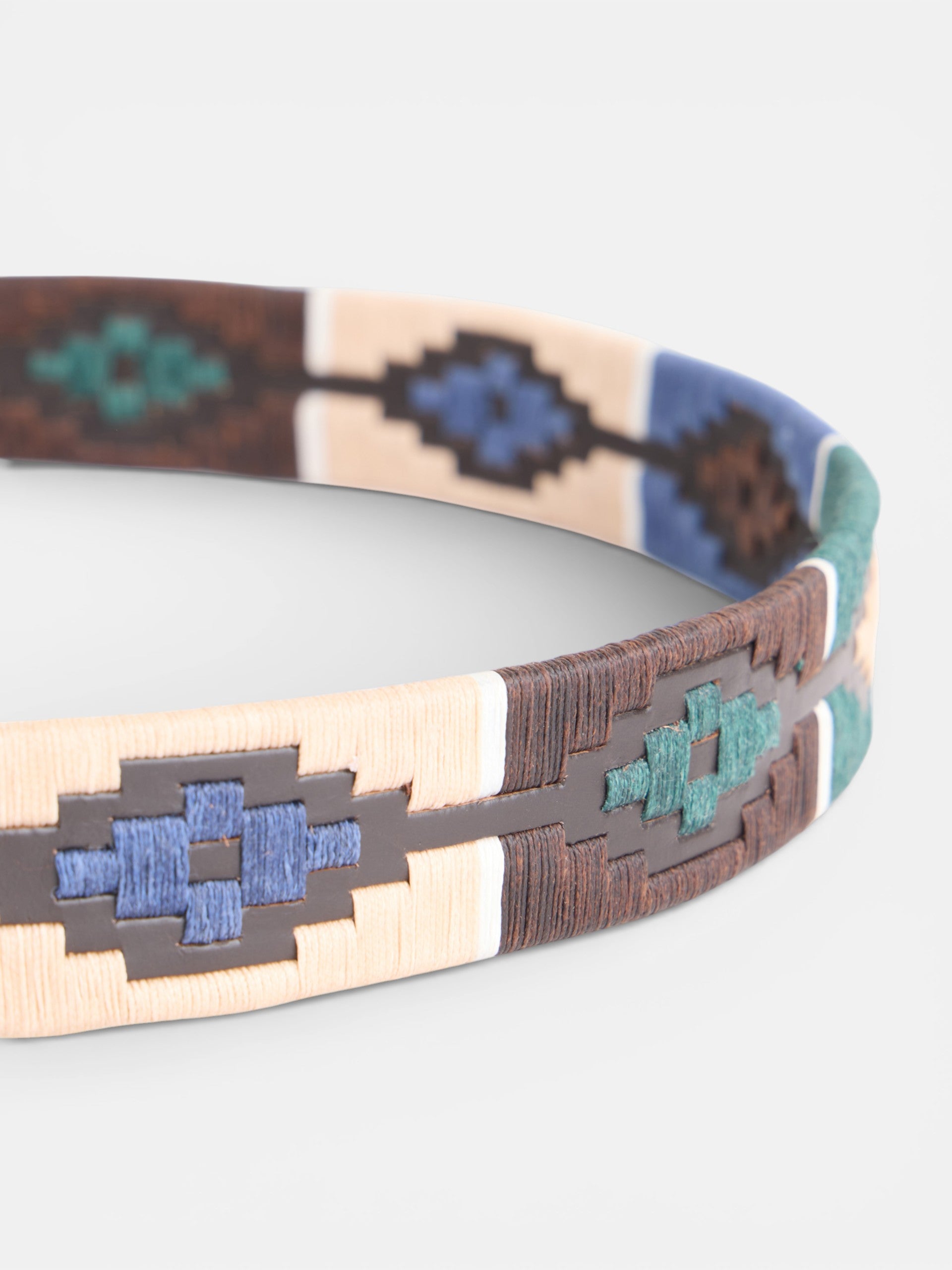 Argentinian tricolor brown leather belt