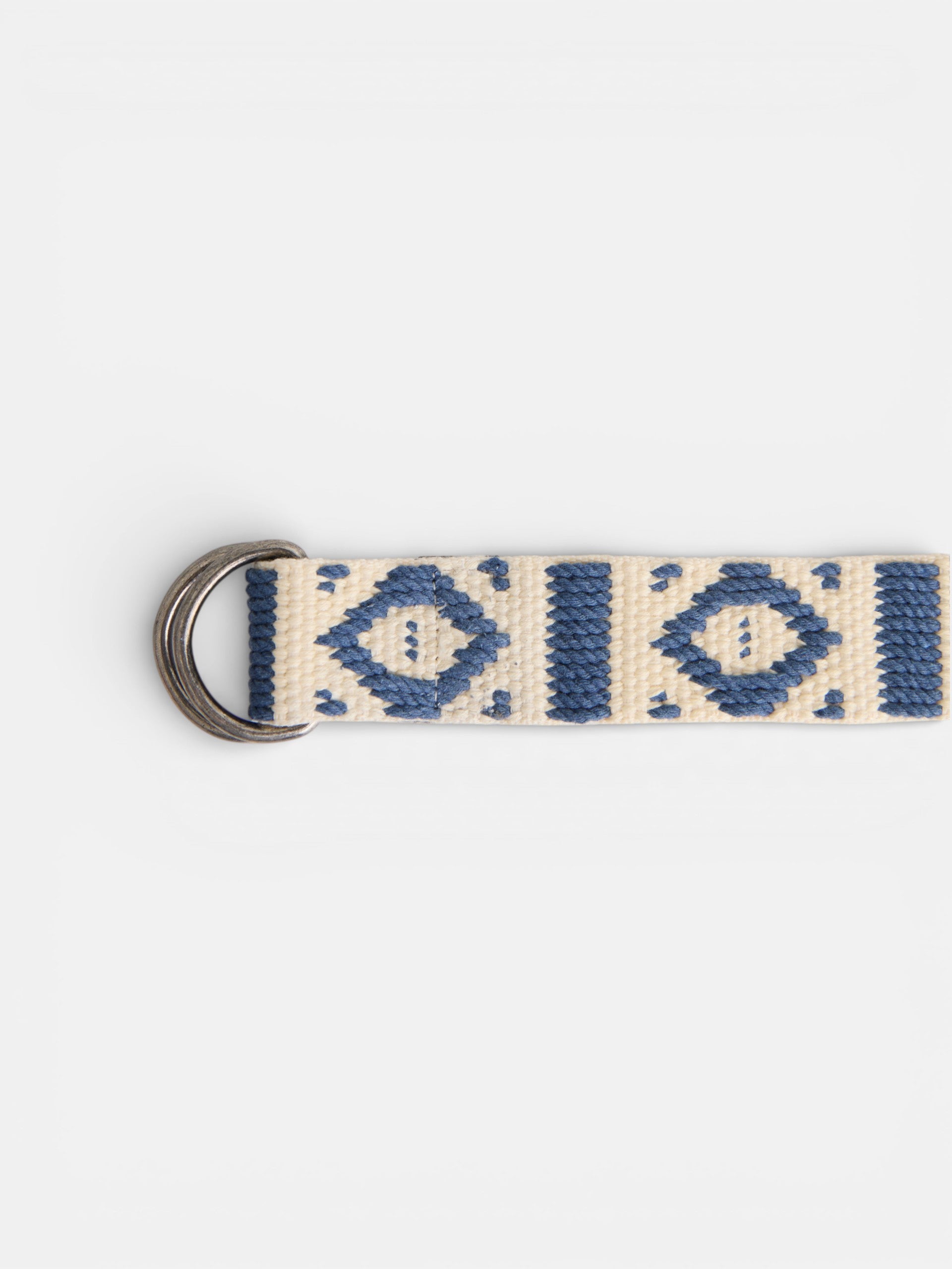 Cinto de dupla fivela creme azul