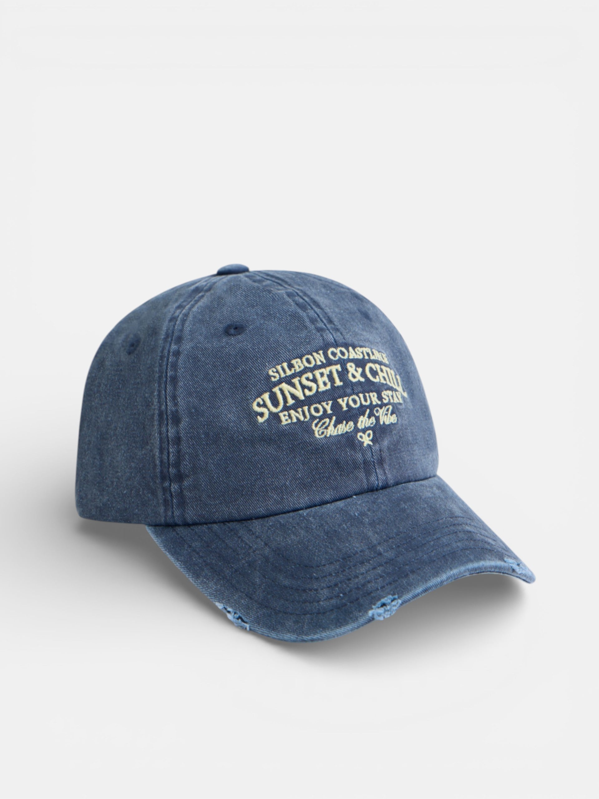Navy blue sunset denim cap