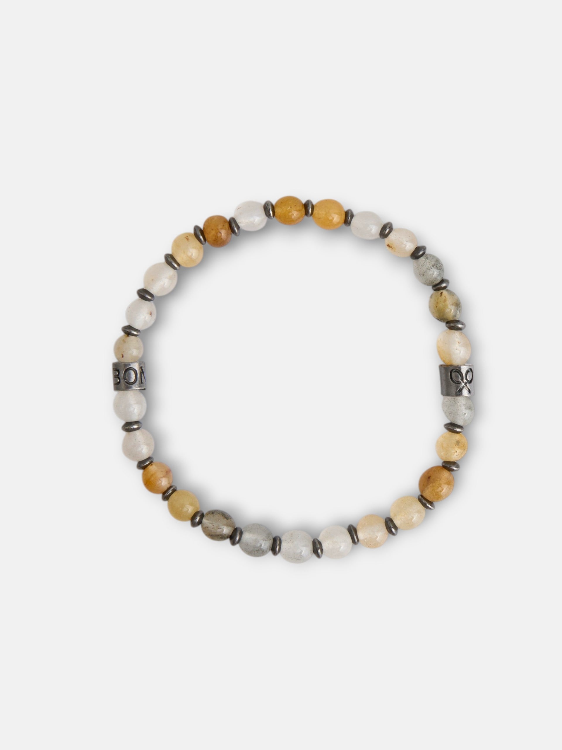 Pulsera piedras charm beige