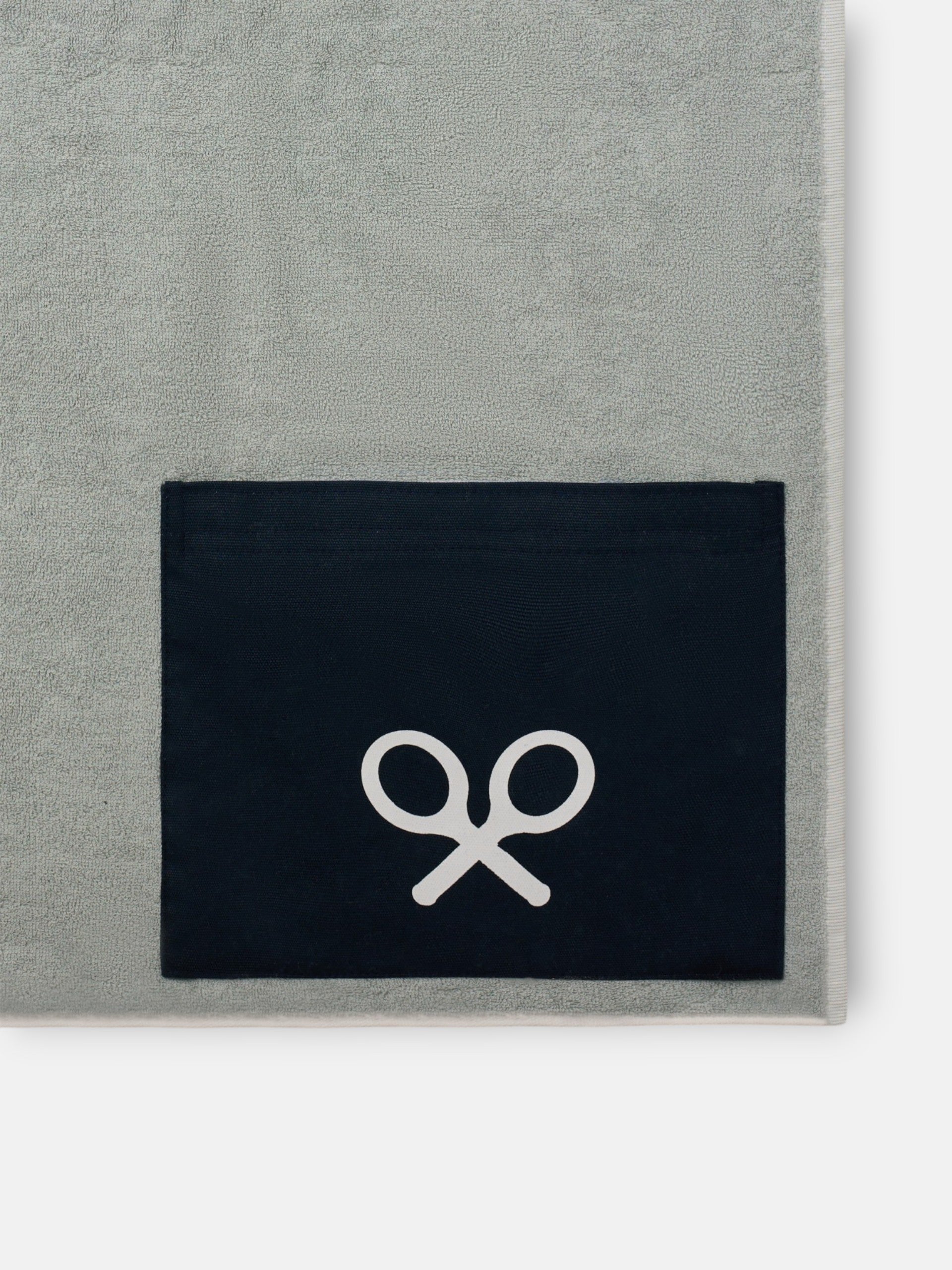 Serviette à rayures avec poche verte
