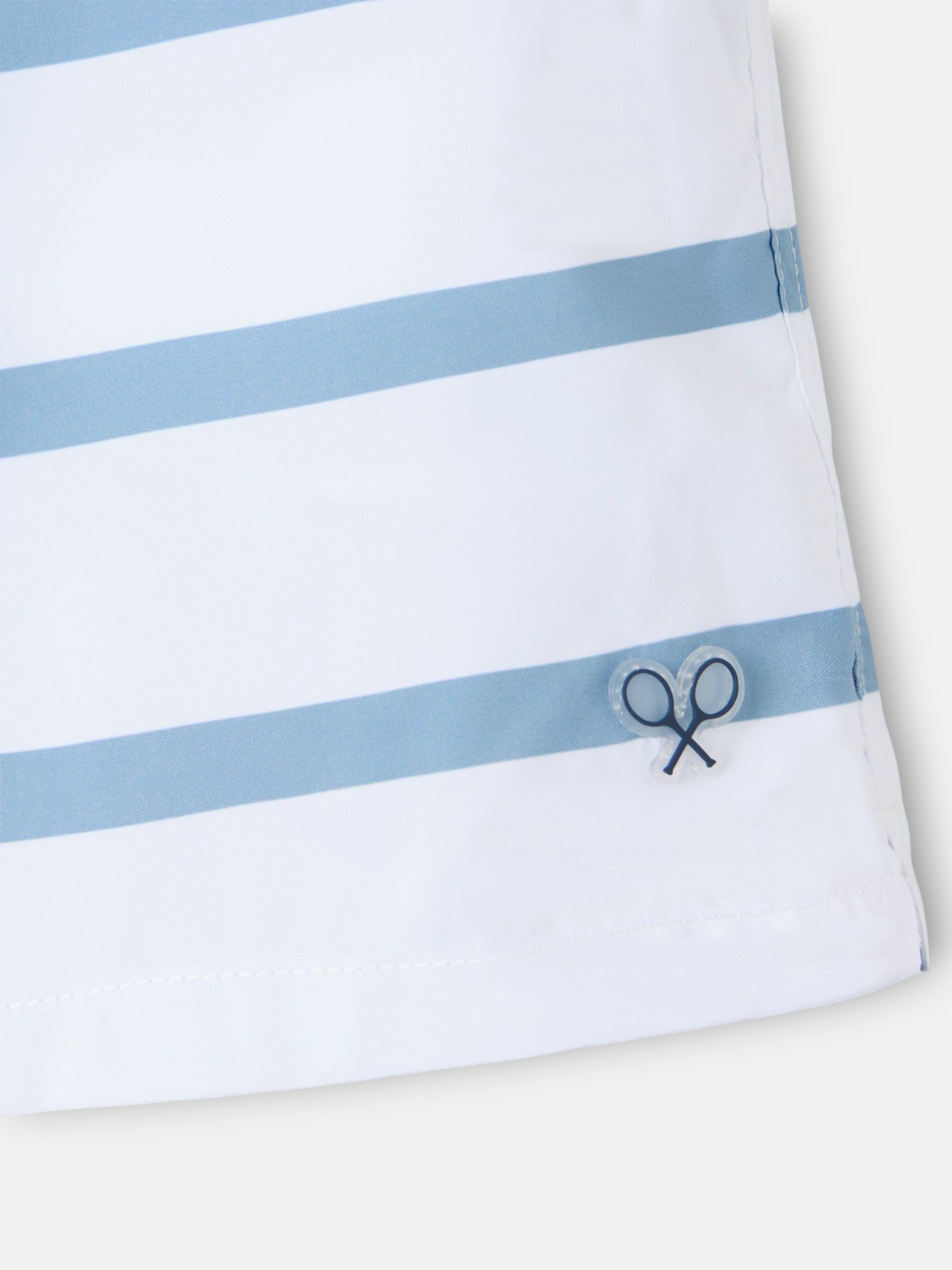 White horizontal striped surfer swimsuit