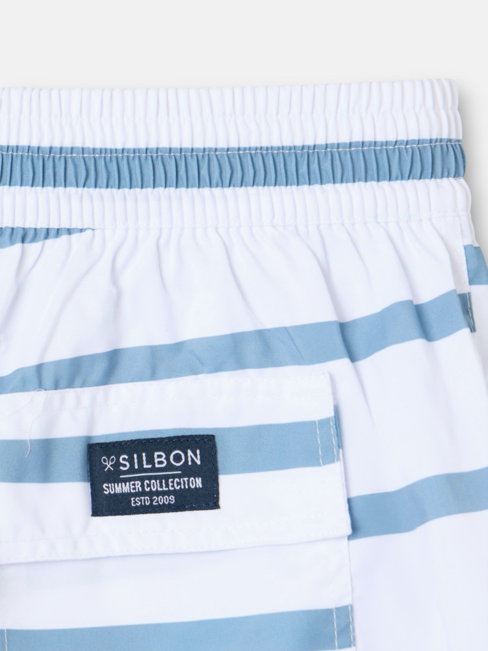 White horizontal striped surfer swimsuit