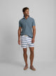 White horizontal striped surfer swimsuit