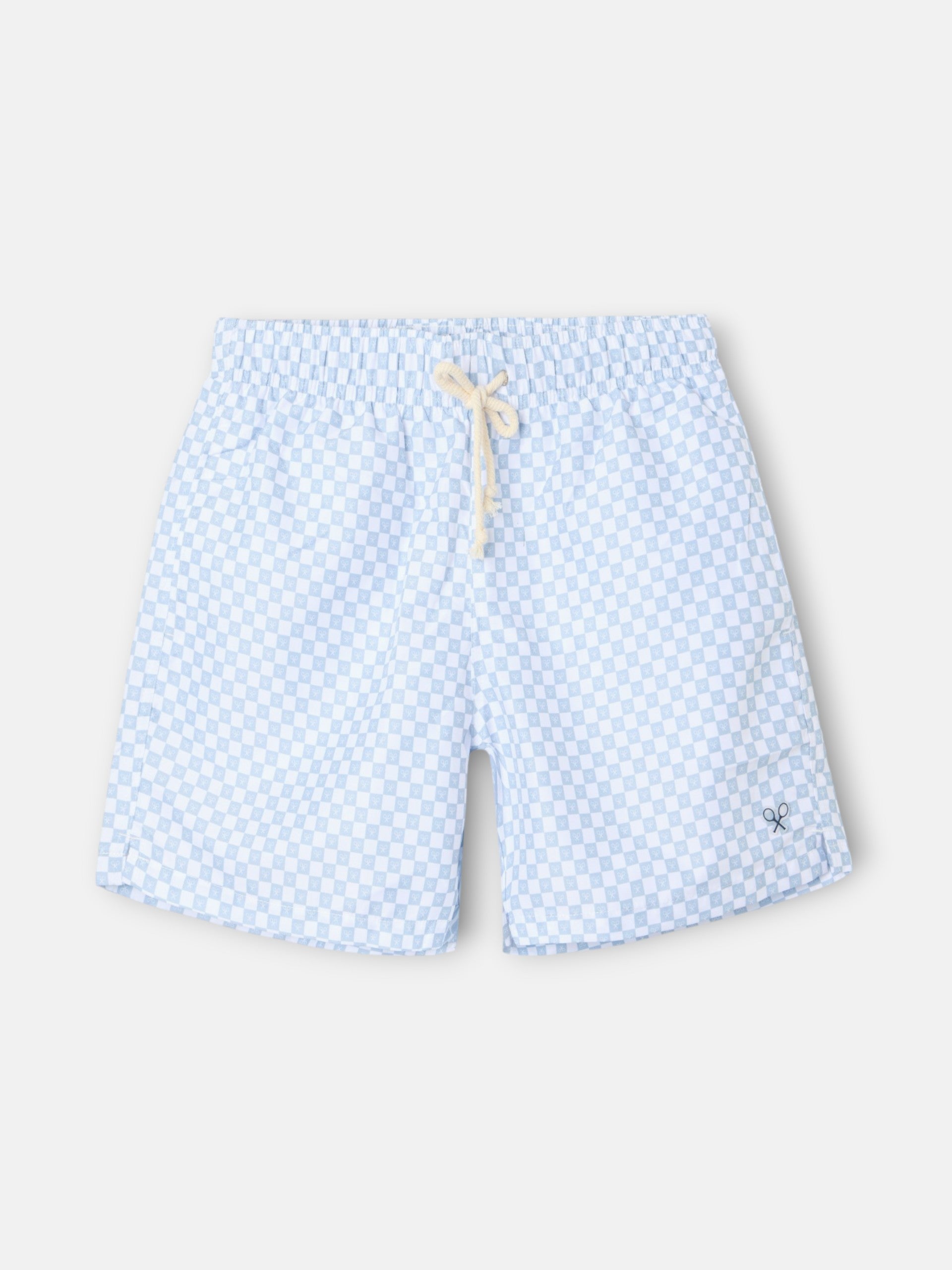 Maillot de bain à petits carreaux bleu clair