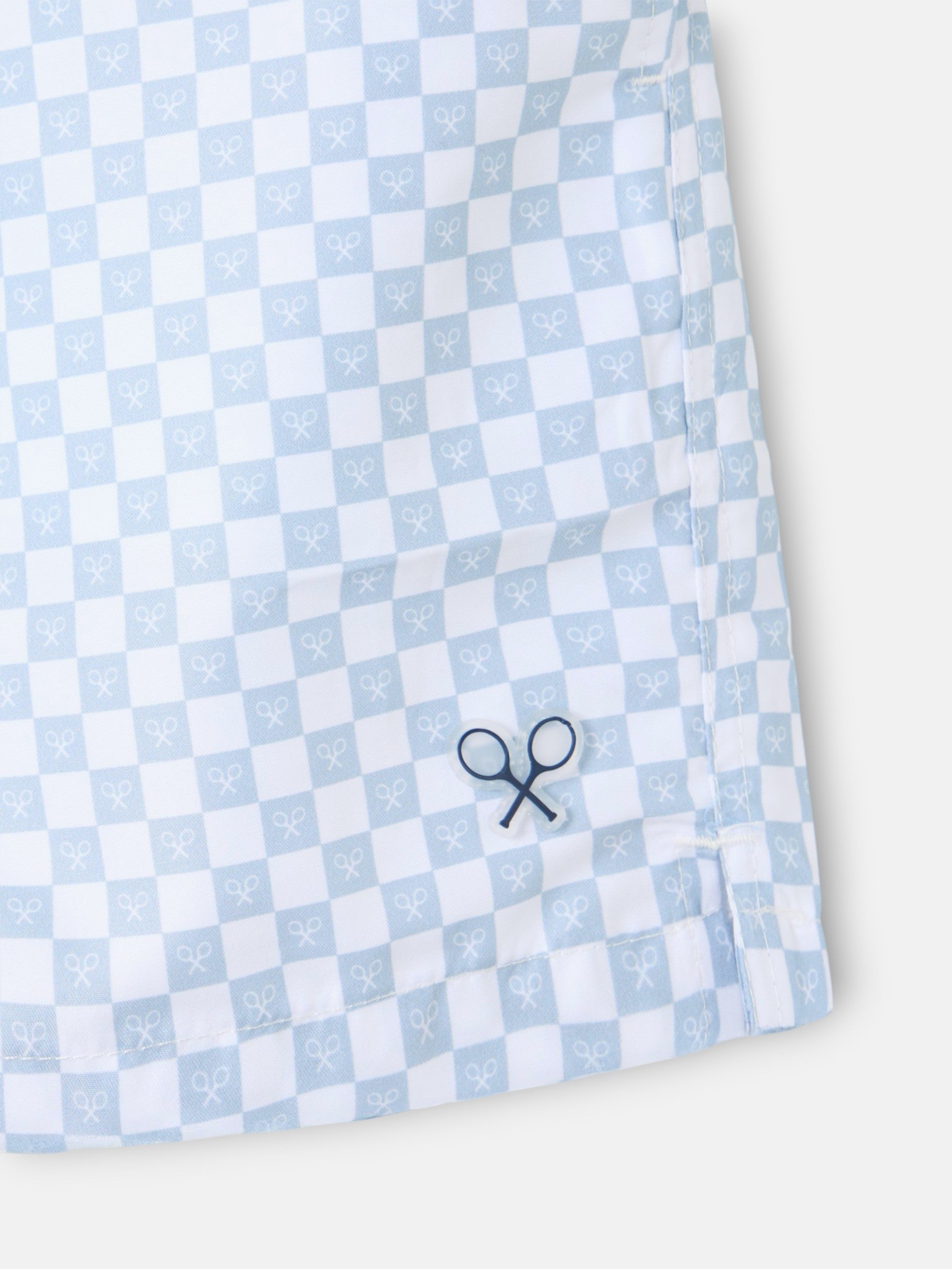 Maillot de bain à petits carreaux bleu clair