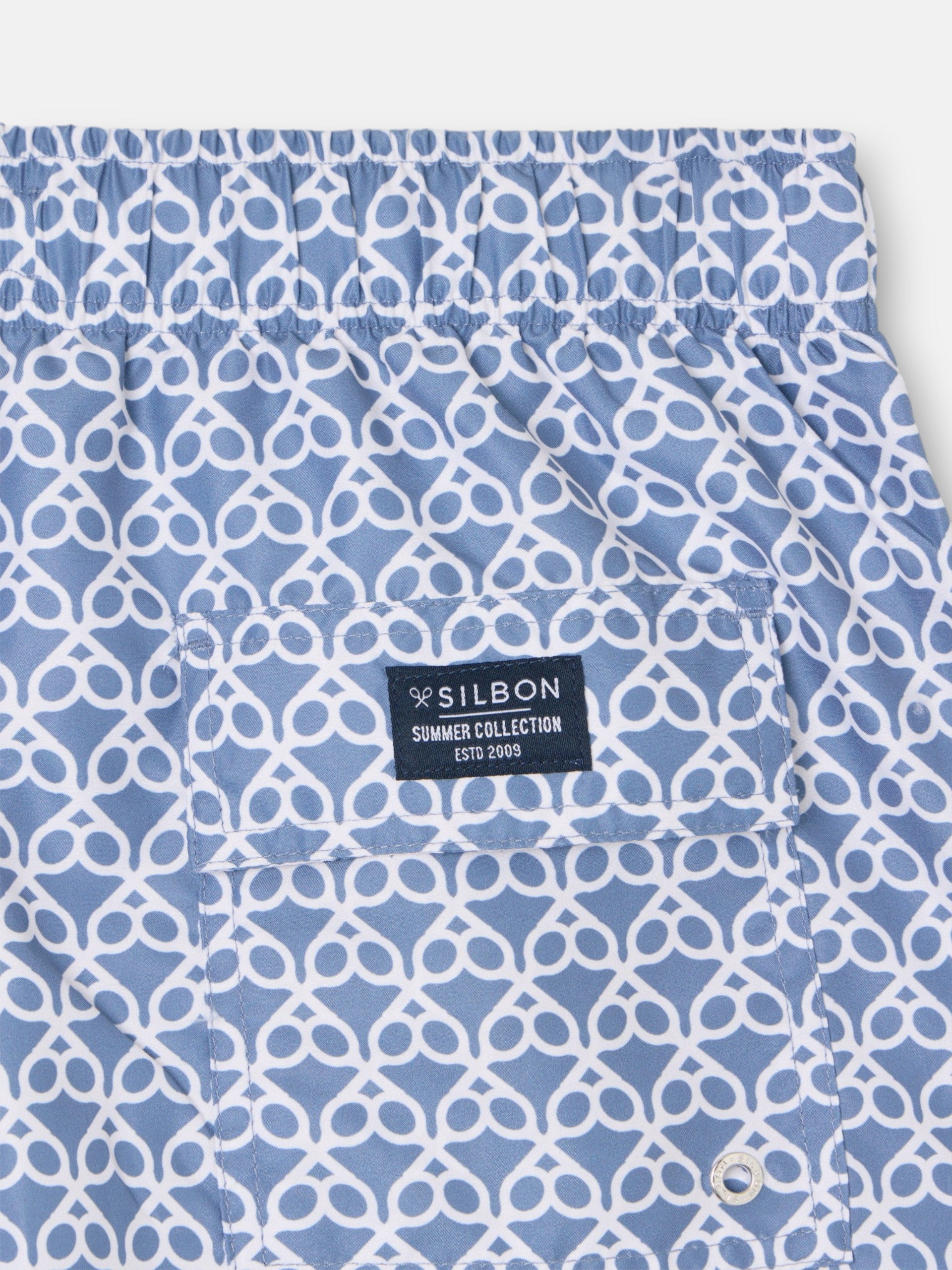 Indigo blue geometric rackets swimsuit