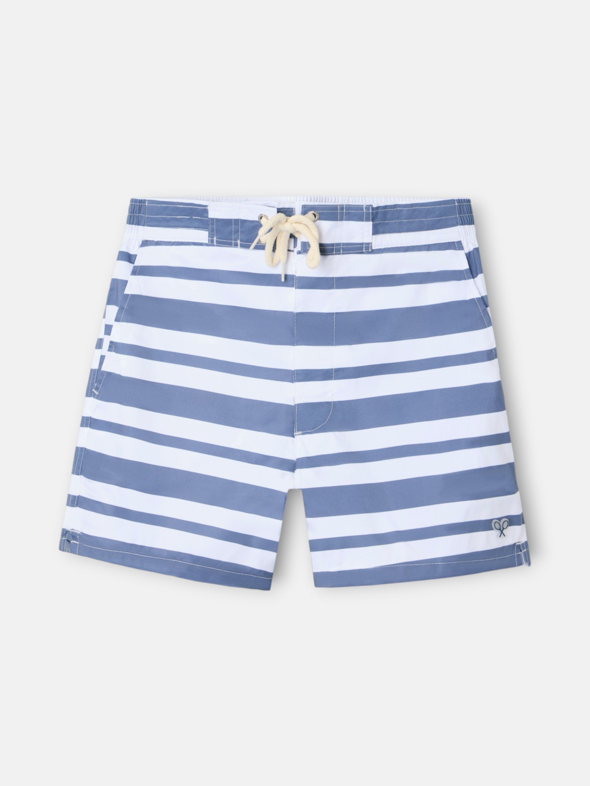 Maillot de bain surfeur à rayures bicolores bleu