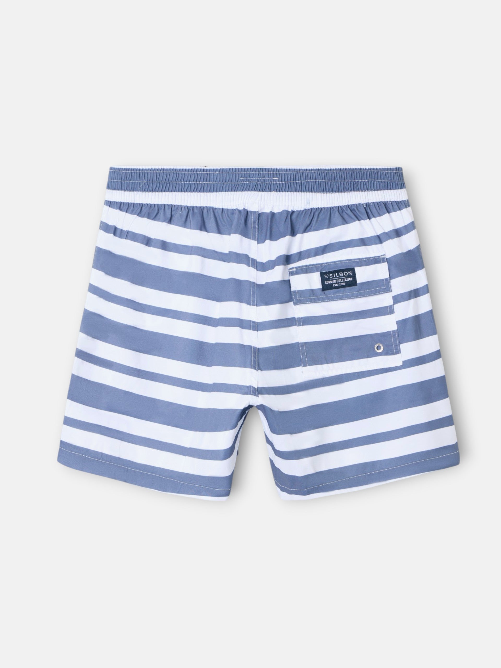 Maillot de bain surfeur à rayures bicolores bleu
