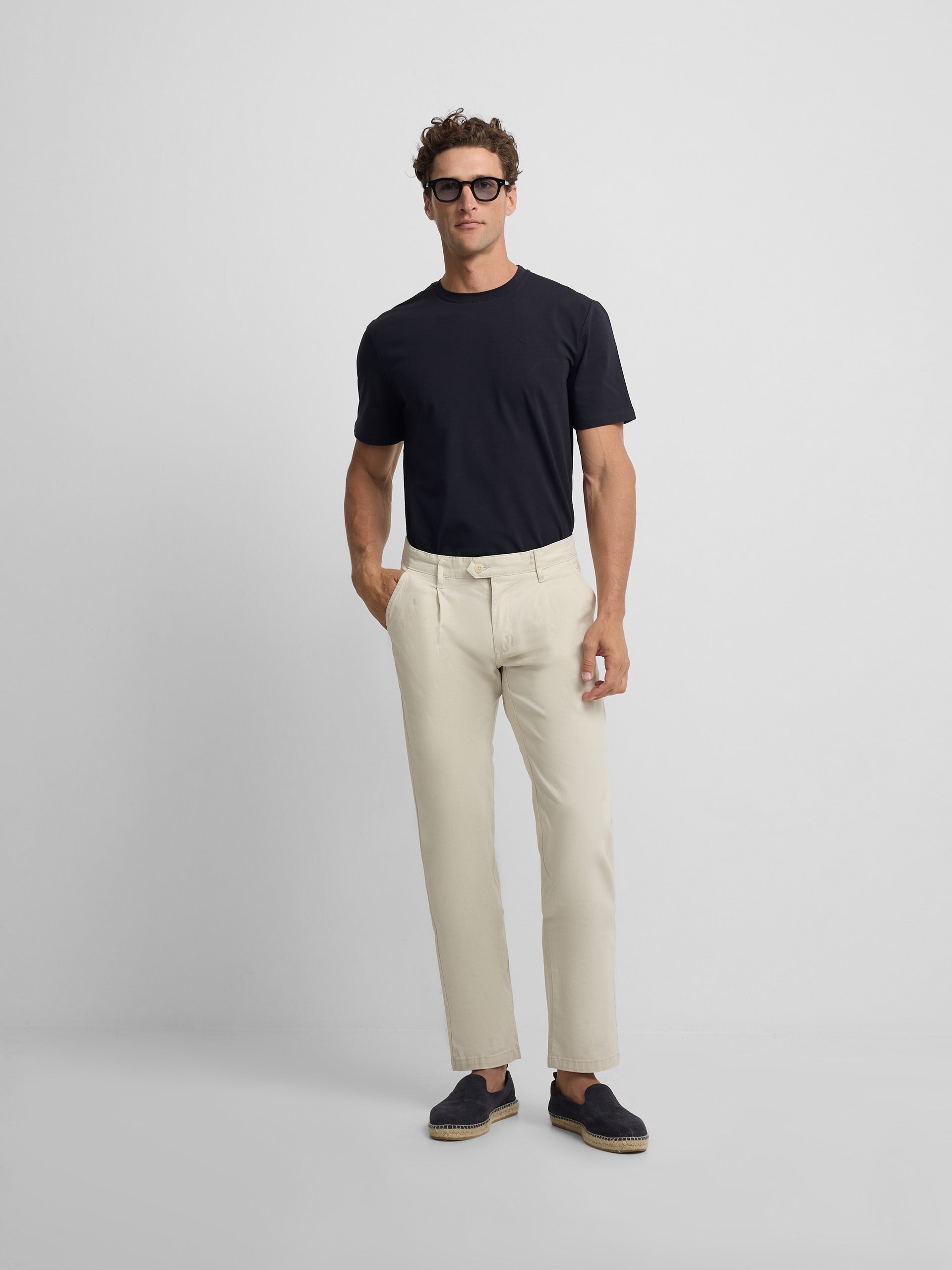 Navy blue slim fit business t-shirt