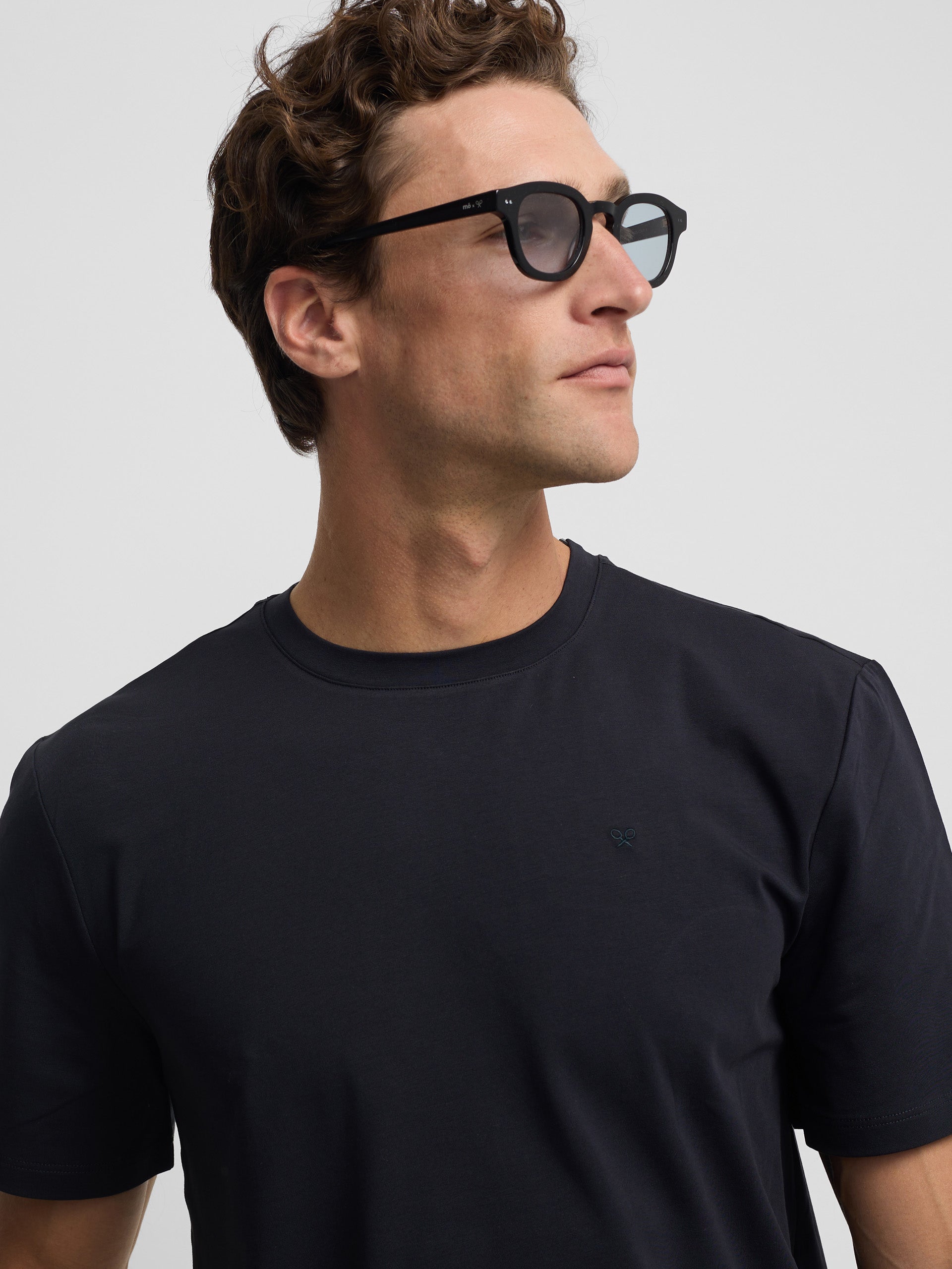Navy blue slim fit business t-shirt