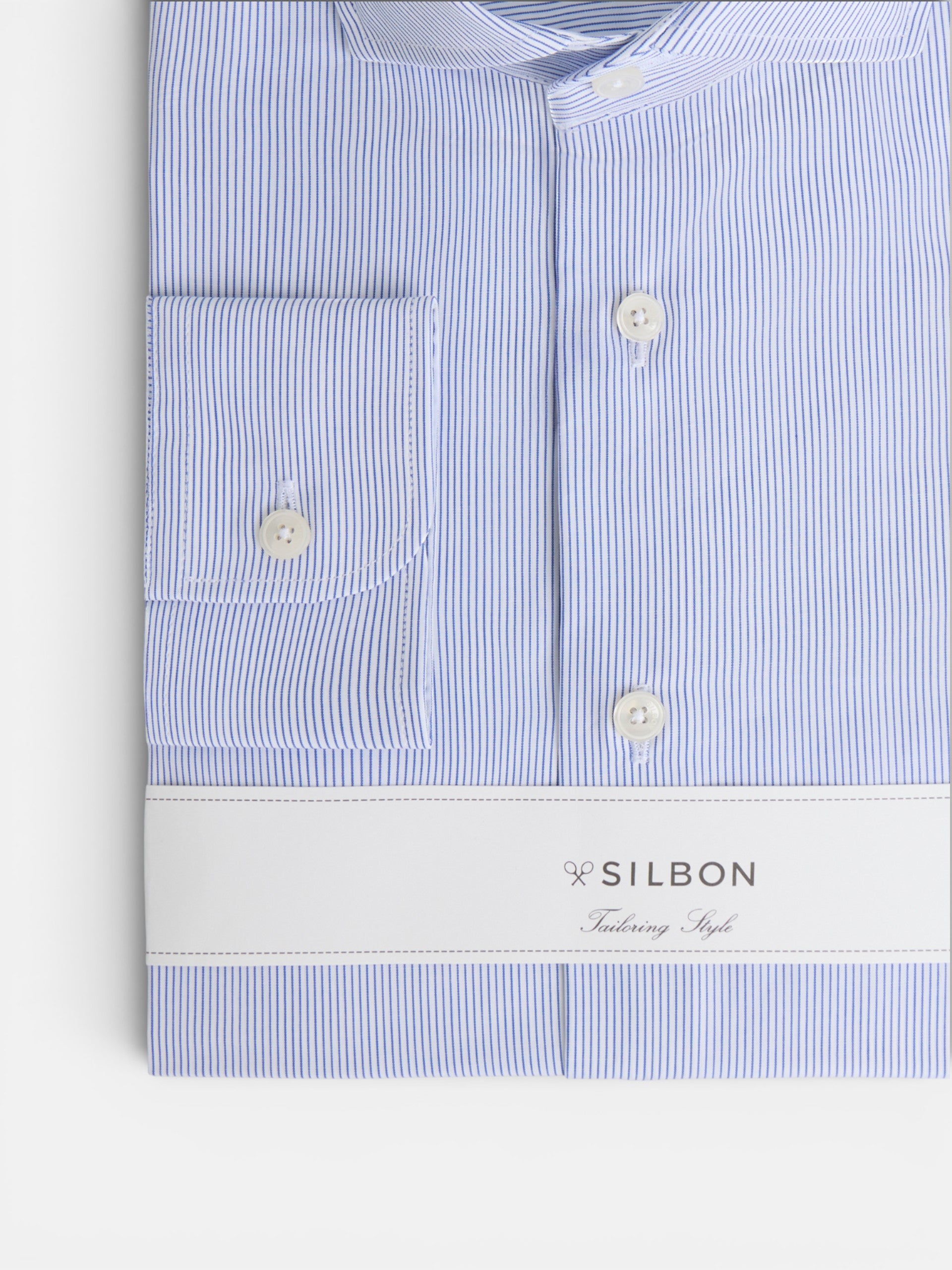 Navy blue mini-stripe dress shirt