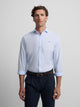 Camisa sport classic multirayas celeste